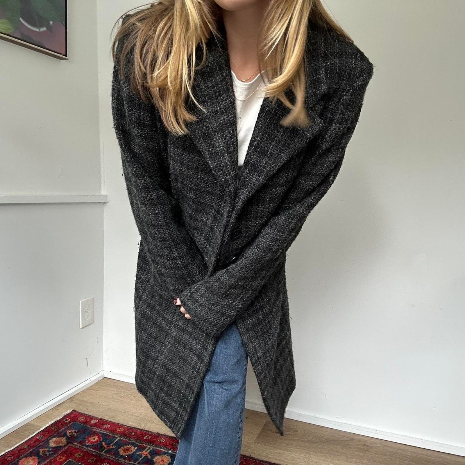United Colors Of Benetton Of Benetton Longline Wool Coat (S) Size S / US 4 / IT 40 - 5 Thumbnail