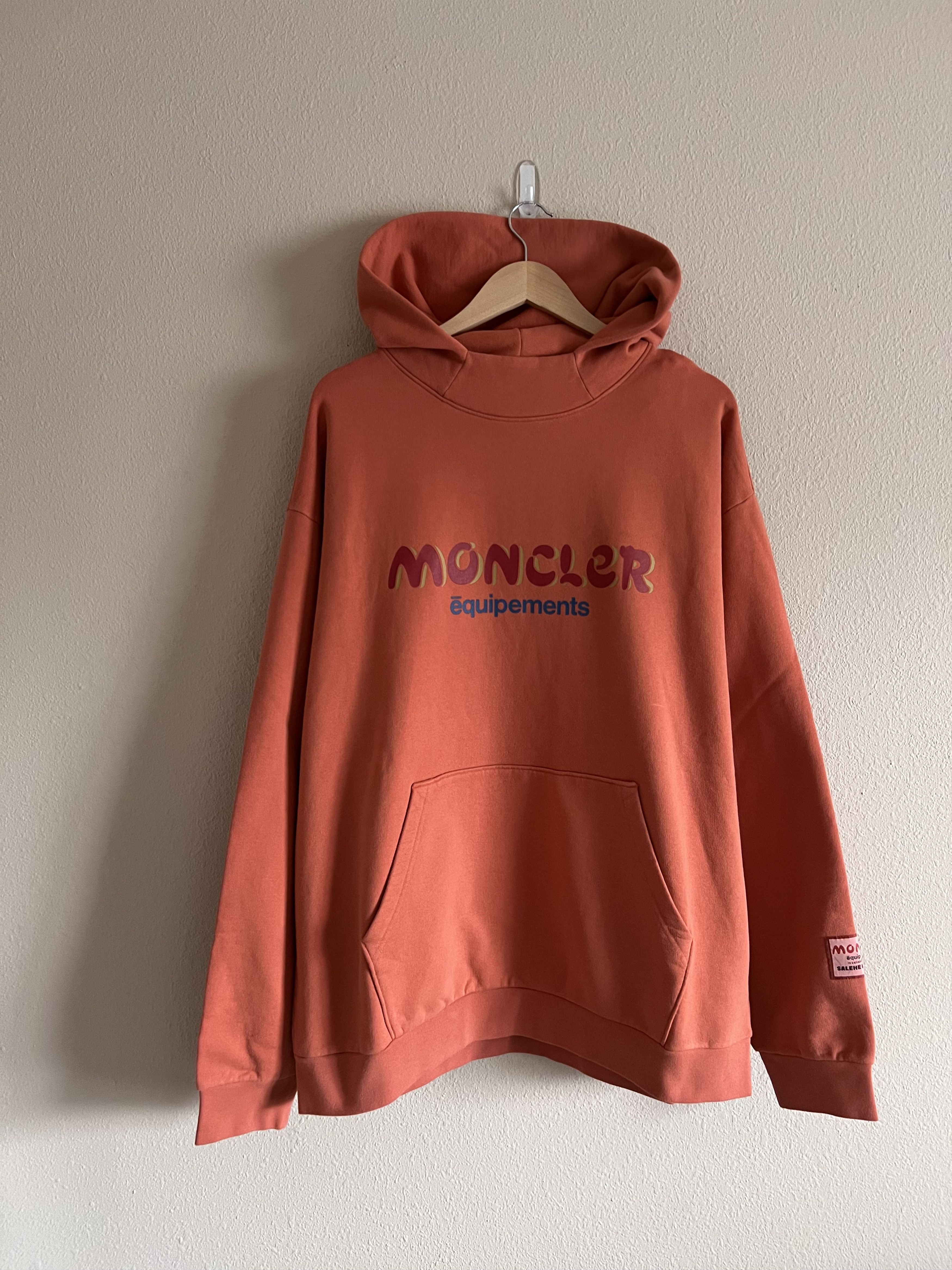 image of Moncler Genius Logo Hoodie In Orange, Men's (Size XL)