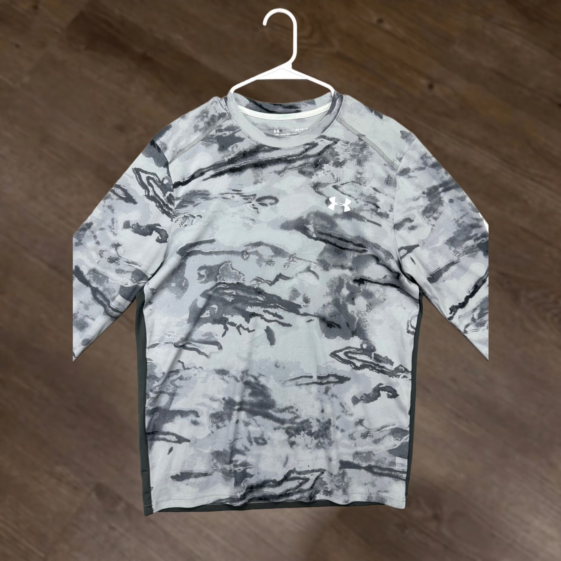 Under Armour Under Armour HeatGear Shirt Mens Medium Gray Camo Lacrosse Athletic All America Crew Neck Long Sleeve Logo Size US M / EU 48-50 / 2 - 1 Thumbnail