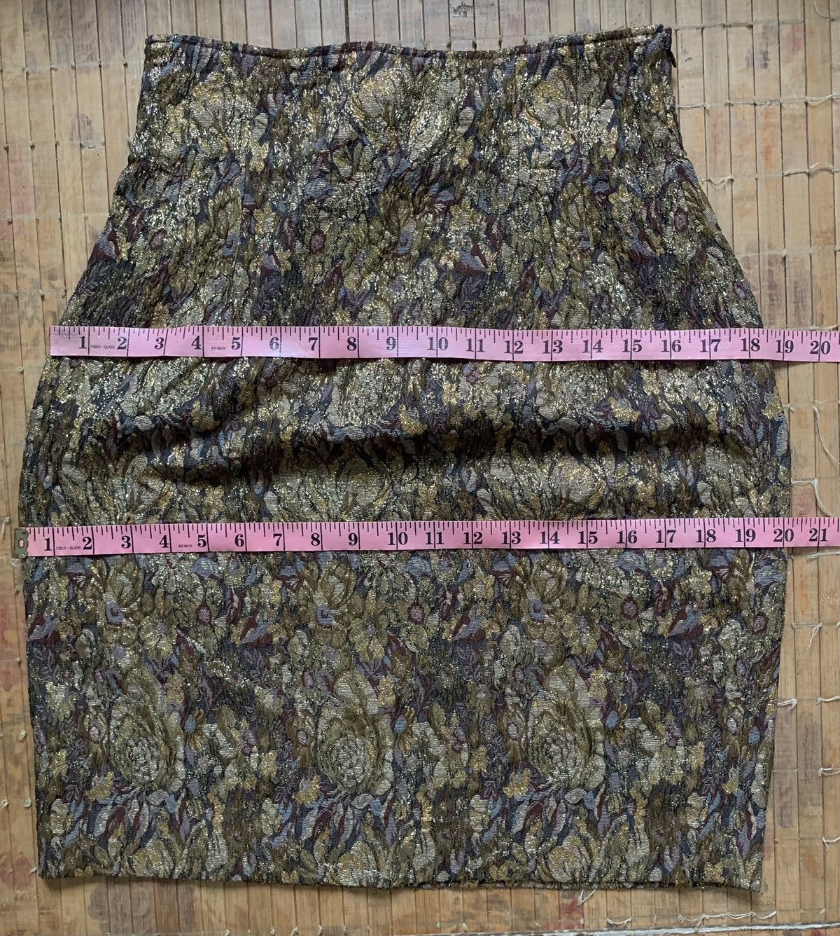 Christian Dior Monsieur × Dior × Vintage Vintage Christian Dior Slit Thread Gold Flower Mini Skirt Size 26" / US 2 / IT 38 - 17 Thumbnail