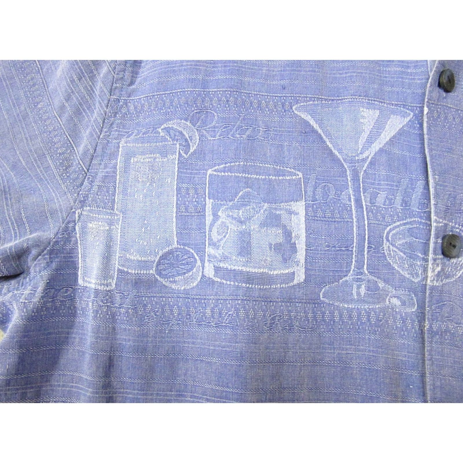Tommy Bahama Tommy Bahama Shirt Mens Medium Blue Silk Cocktail Drinks Pattern Button Up Casual Size US M / EU 48-50 / 2 - 3 Thumbnail