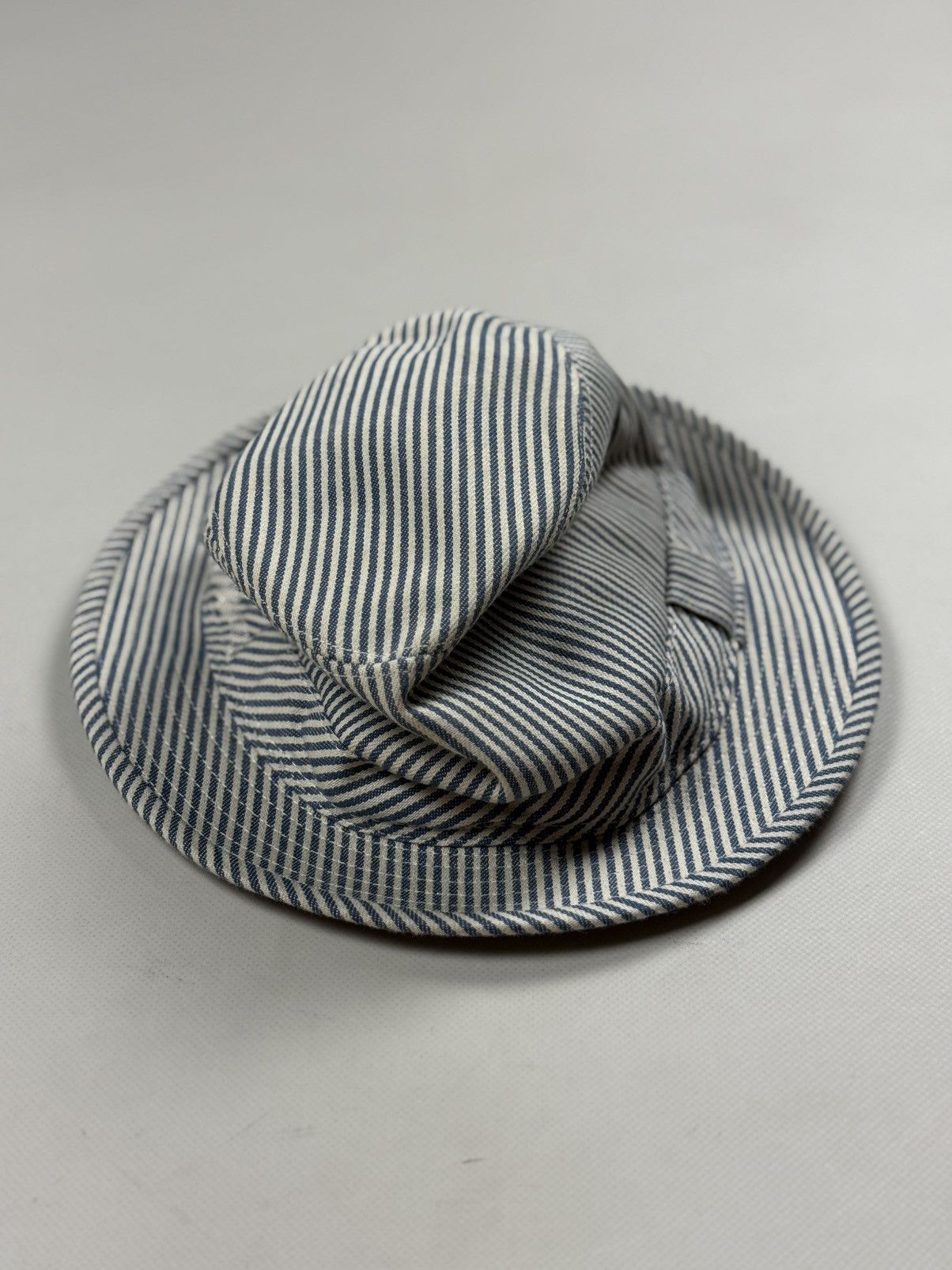 Nudie Jeans Nudie Jeans Co Men’s Striped Denim Fedora Hat Cap Size M Size ONE SIZE - 4 Thumbnail