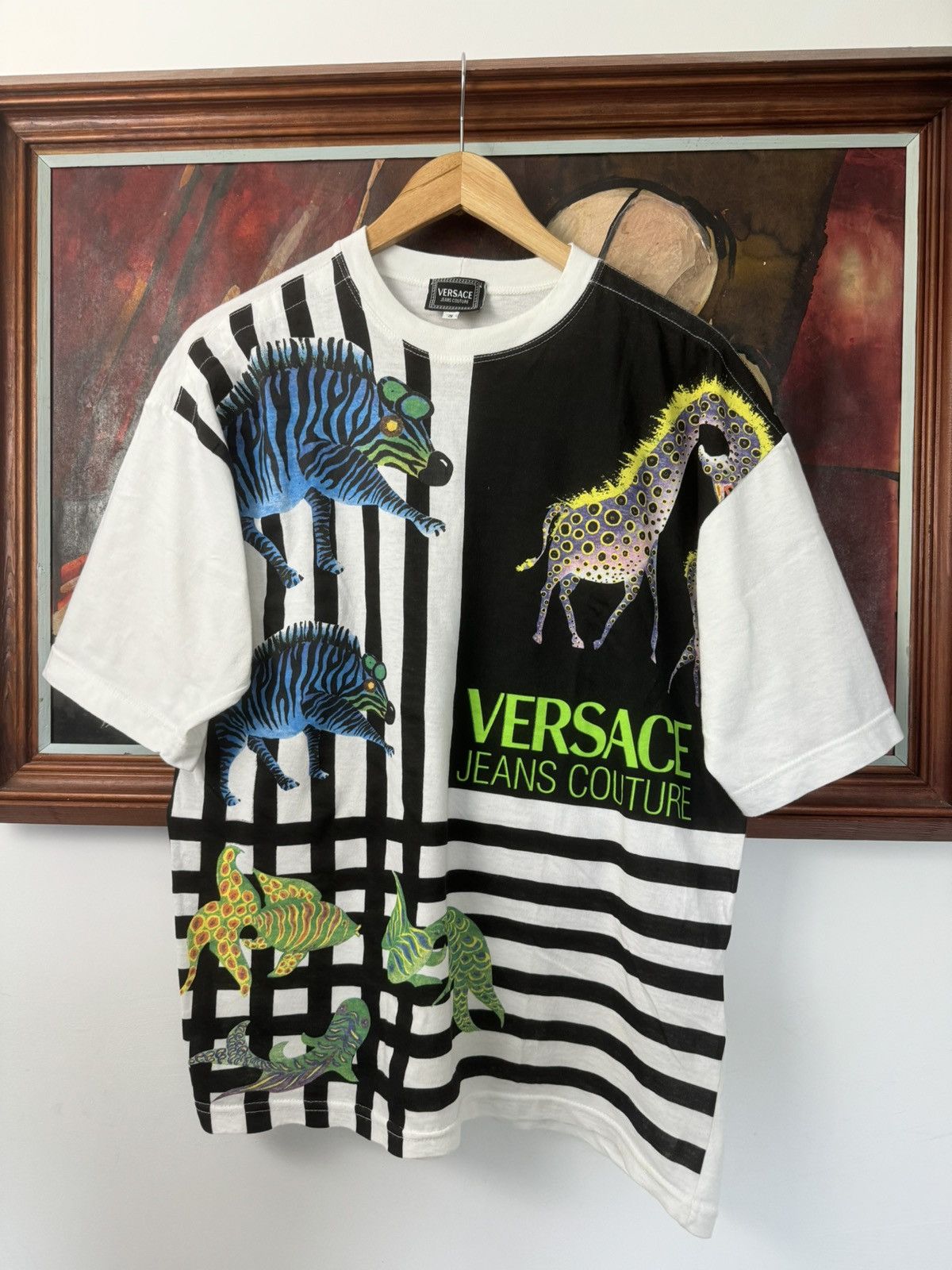 Vintage 90s Versace Jeans Couture Designer Luxury Rare Tee