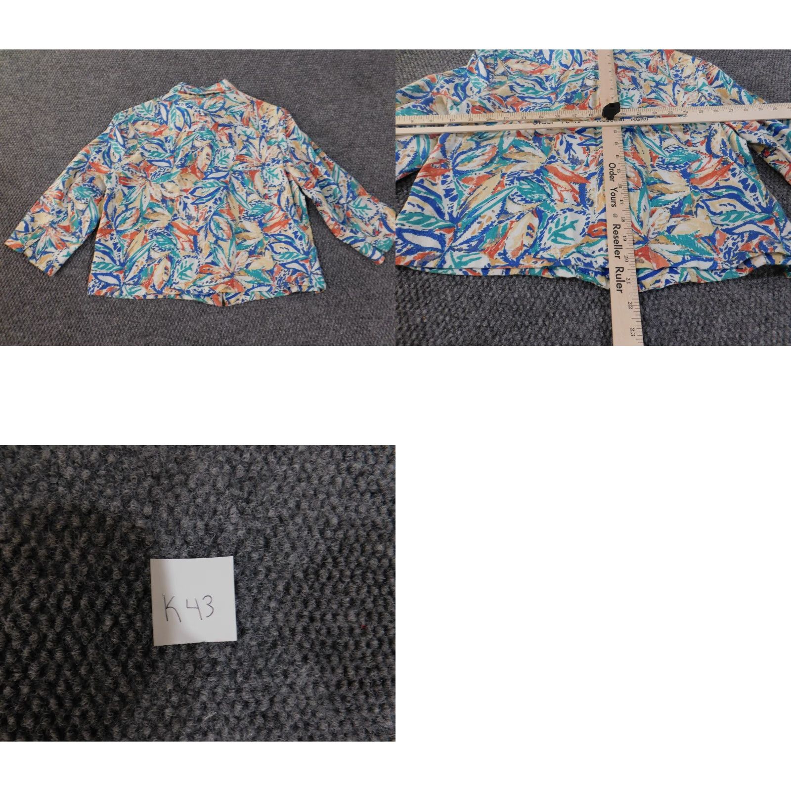 Coldwater Creek Coldwater Creek Jacket Woman Petite Large Blue Floral Zip Linen Rayon Embroidered Linen Lining Casual 2020s Womens Jacket Size L / US 10 / IT 46 - 9 Thumbnail