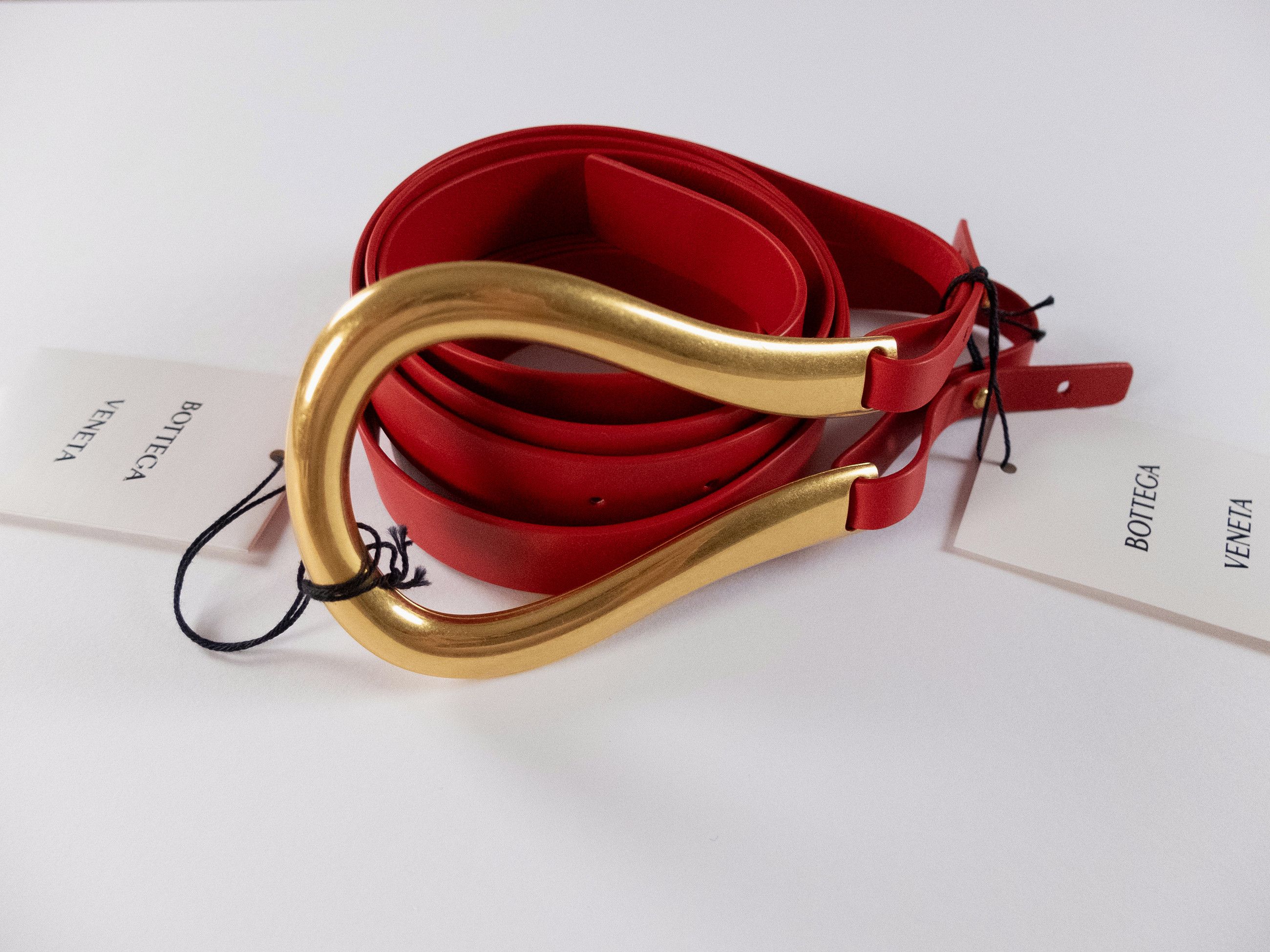 Bottega Veneta BOTTEGA VENETA red gold horseshoe buckle belt Large Size ONE SIZE - 3 Thumbnail