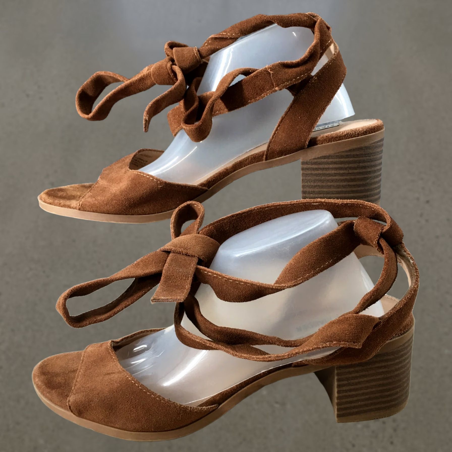 Steve Madden Steve Madden Sandals Womens 9 Kaley Lace Up Brown Suede Block Heels Open Toe Shoes Size US 9 / IT 39 - 1 Thumbnail