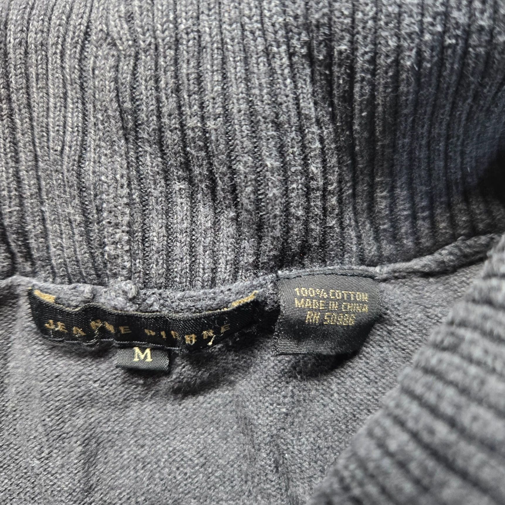 Vintage VINTAGE Jeanne Pierre Cotton Turtleneck Sweater - Gray, Pockets - Women's M - Adult Pullover Size M / US 6-8 / IT 42-44 - 2 Thumbnail