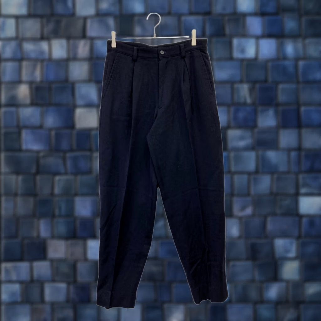 Issey Miyake ISSEY MIYAKE MEN PANTS SIZE L NAVY WOOL WIDE TAPERED LONG LENGTH USED Size US 33 - 1 Thumbnail
