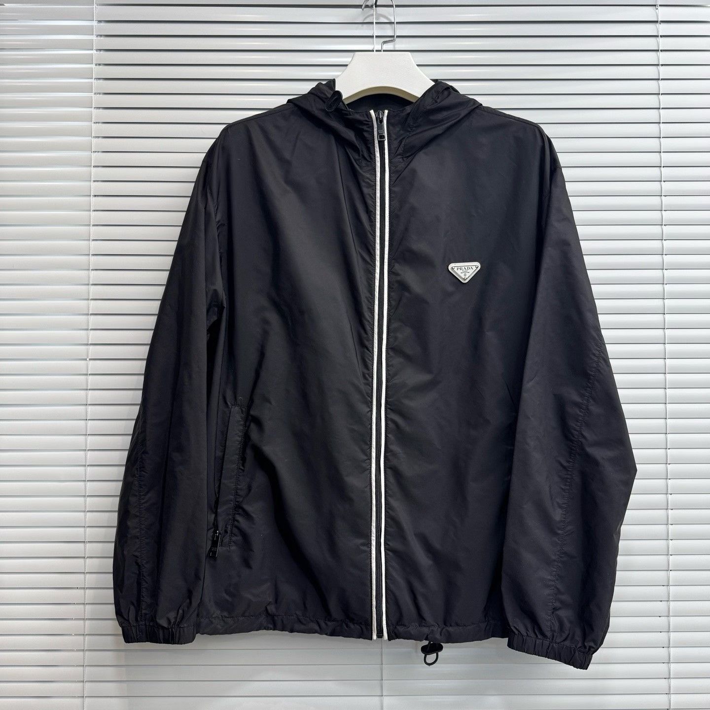 Prada Prada SS24 Solid Logo Hooded Zip Jacket Size US XXL / EU 58 / 5 - 1 Thumbnail