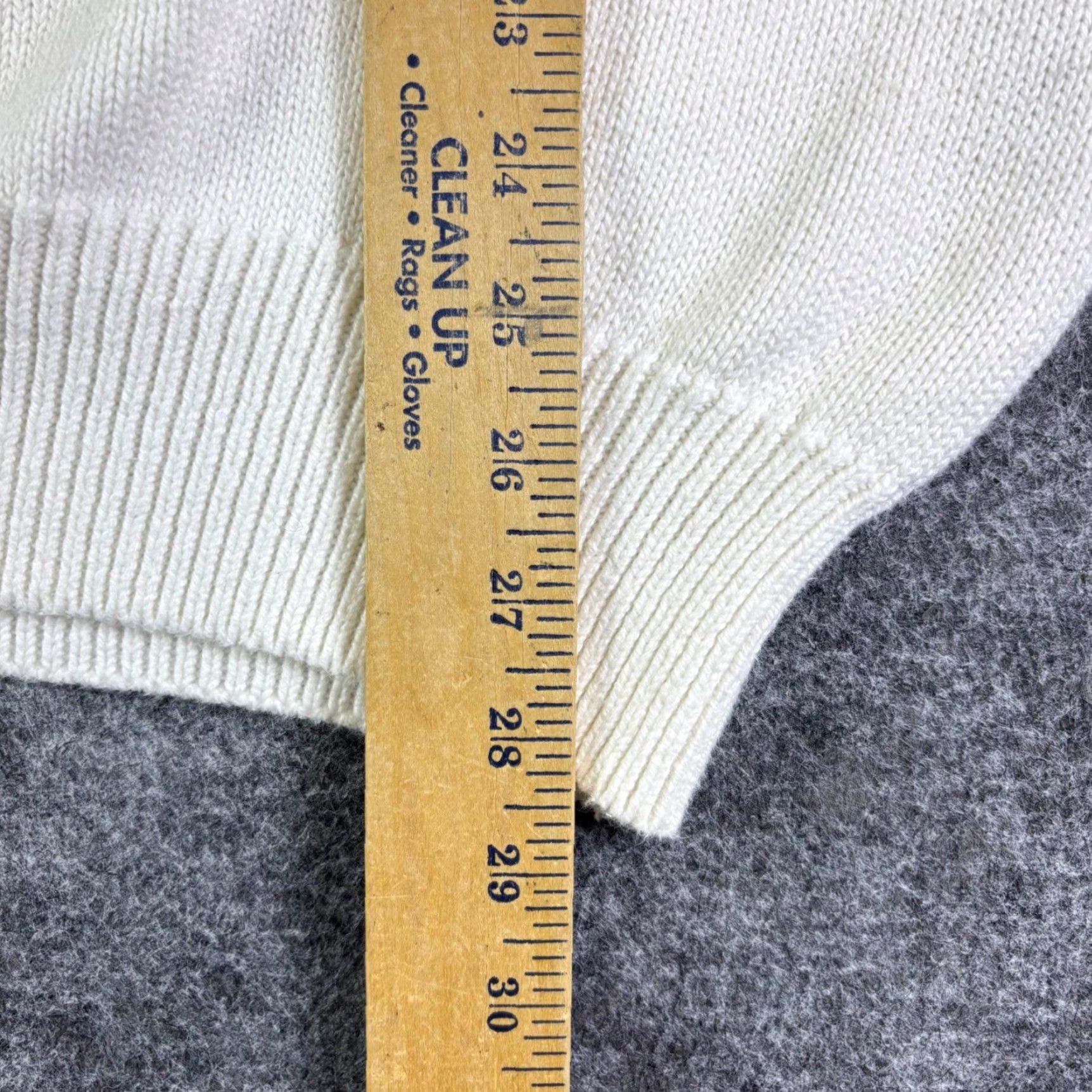 Lands' End VINTAGE Lands' End Mens XL Tall Cream V-Neck Sweater 100 Cotton Made USA 90s Size US XL / EU 56 / 4 - 5 Thumbnail