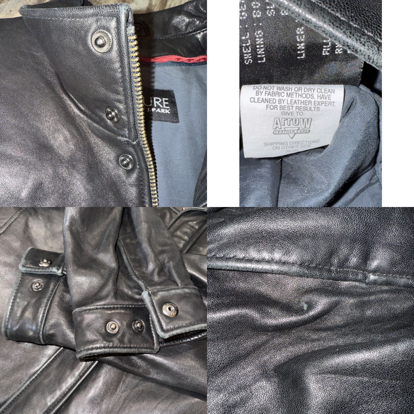 Vintage VINTAGE Couture by J Park Leather Jacket Coat Black Bomber 100% Lambskin Lined Removable Vest Zip Snap Mens Large Casual 90s Vintage Size US L / EU 52-54 / 3 - 9 Thumbnail