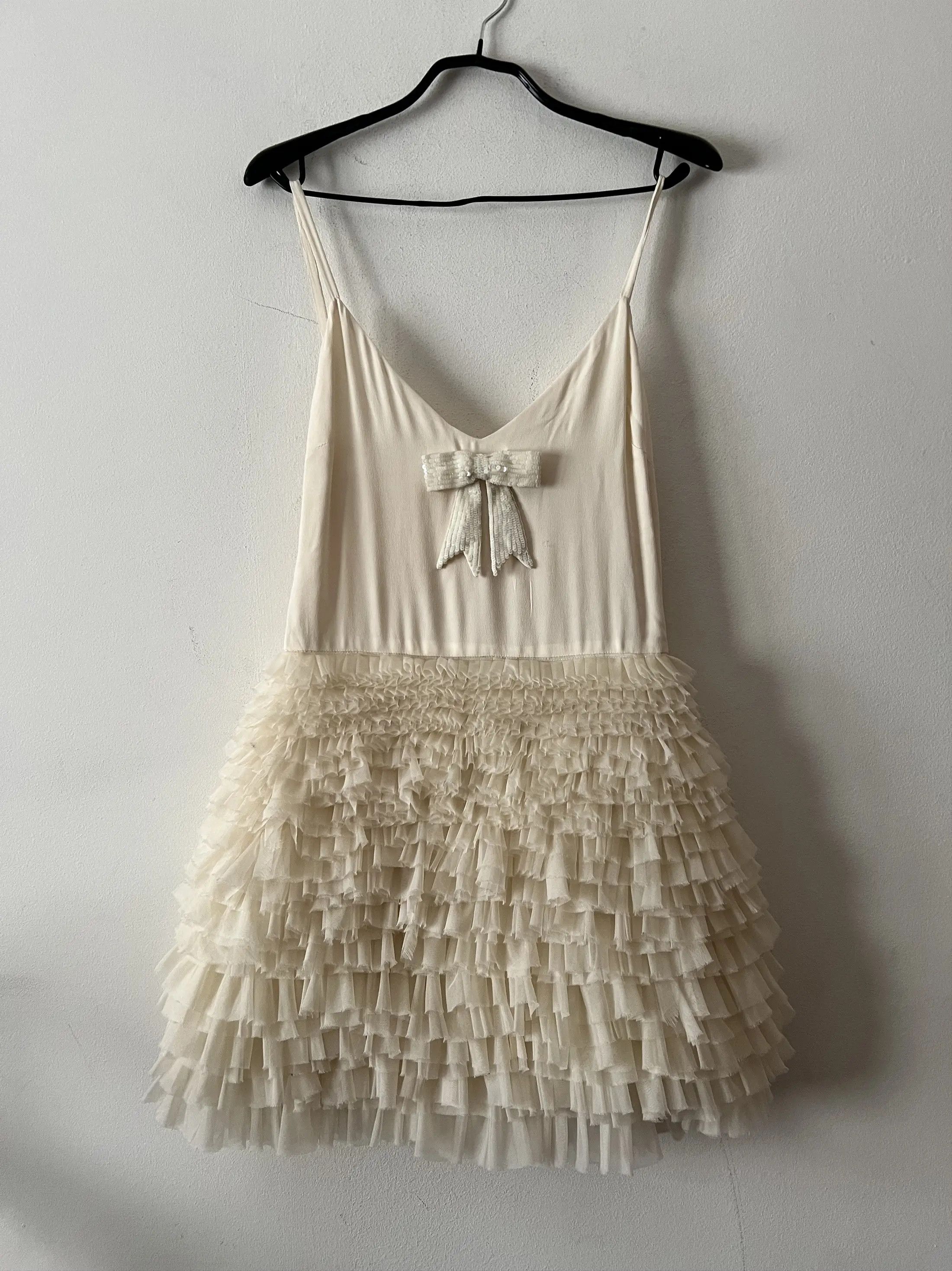 Elisabetta Franchi Tailleur Mini Dress With Gathered Tulle Skirt Size S / US 4 / IT 40 - 4 Thumbnail