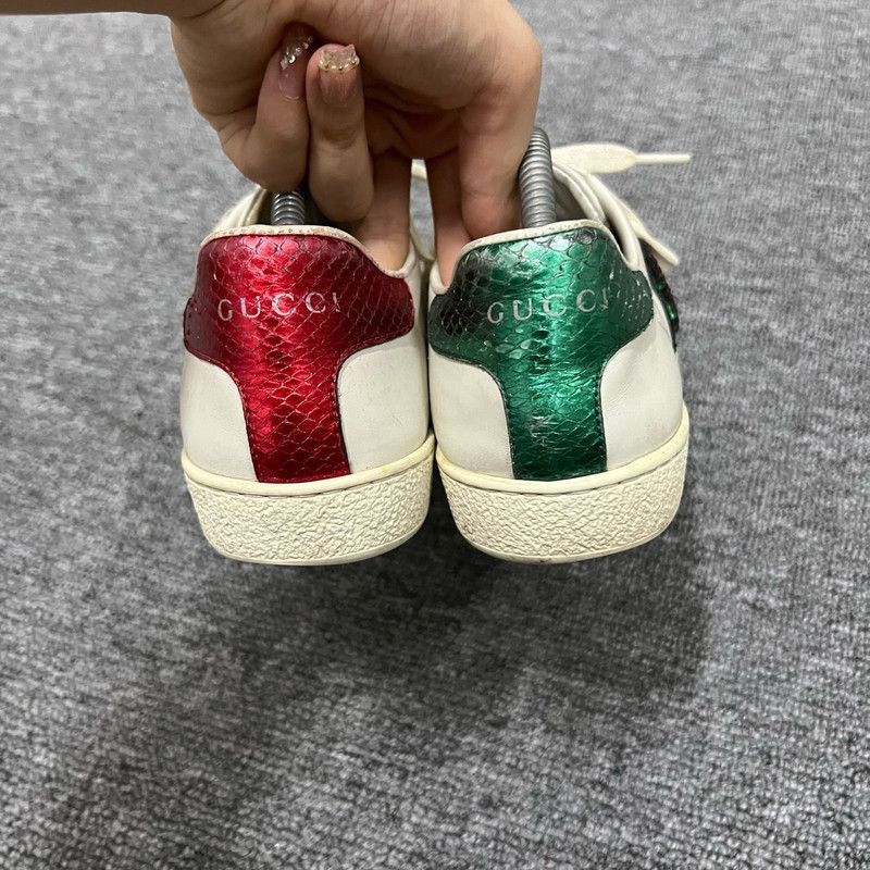 Gucci GUCCI ACE Leather Low-Top Sneakers with Red Lips -2508 Size US 4.5 / IT 34.5 - 3 Thumbnail