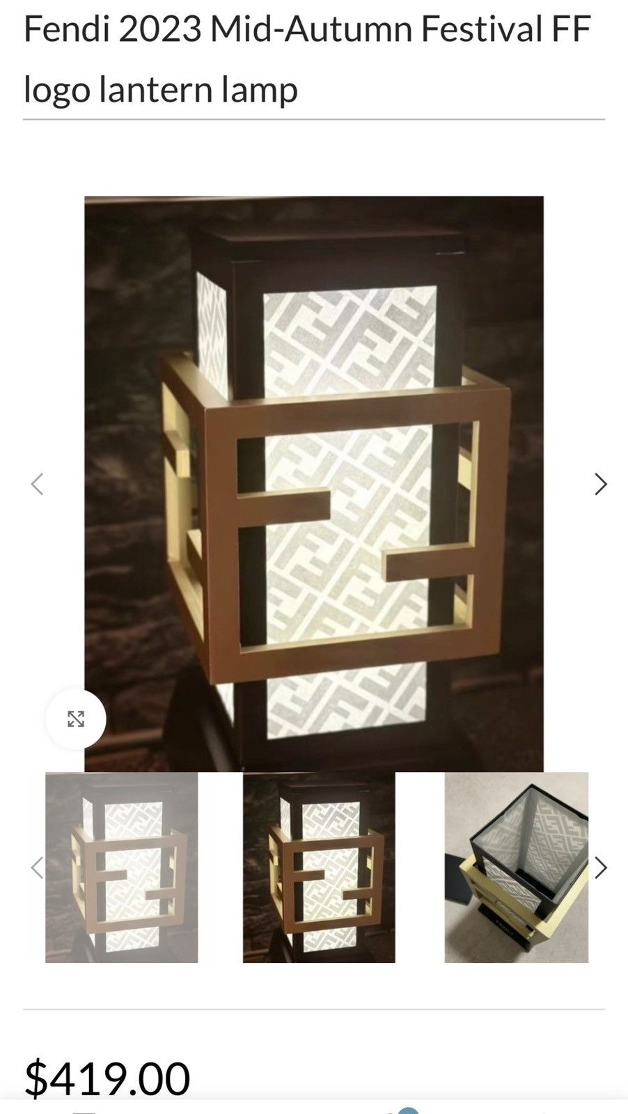 Fendi Fendi VIP FF logo Lantern table lamp home decor Size ONE SIZE - 2 Thumbnail