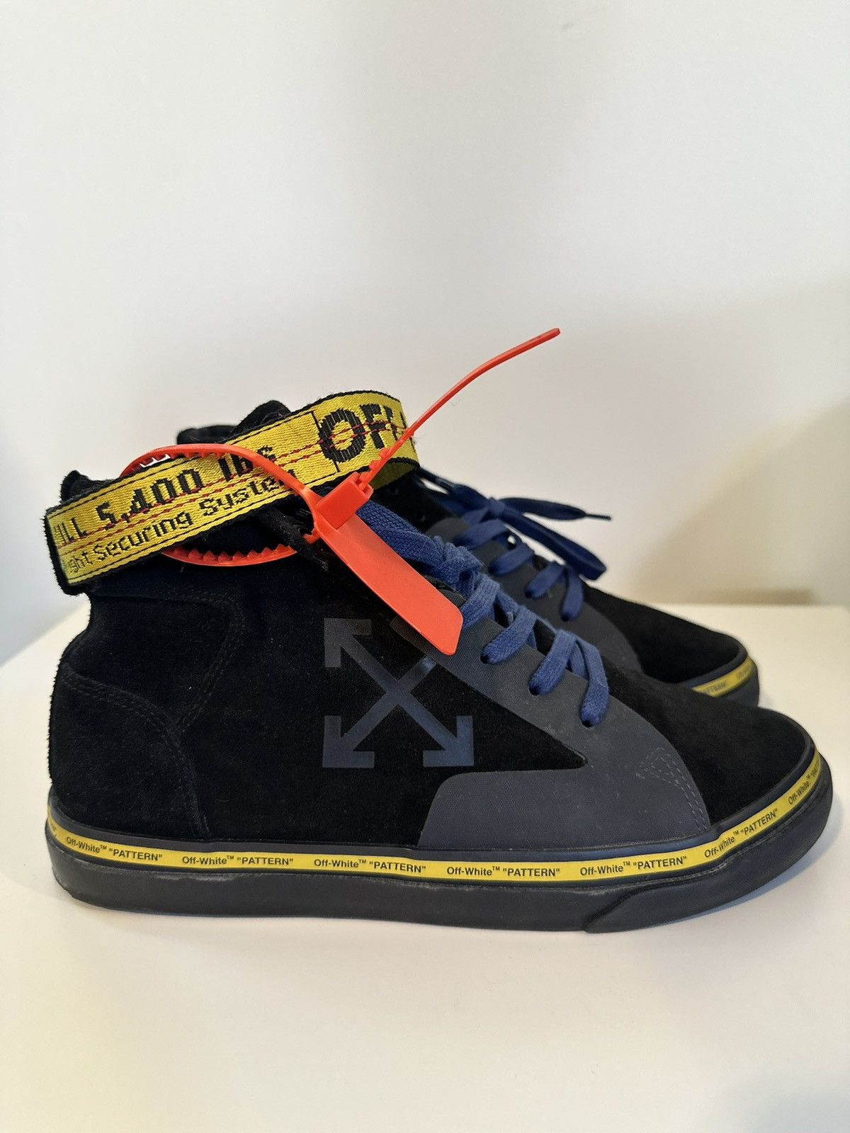 Off-White Off -White Vulc Mid Black Yellow Suede Skate Sneakers Size US 10 / EU 43 - 1 Thumbnail