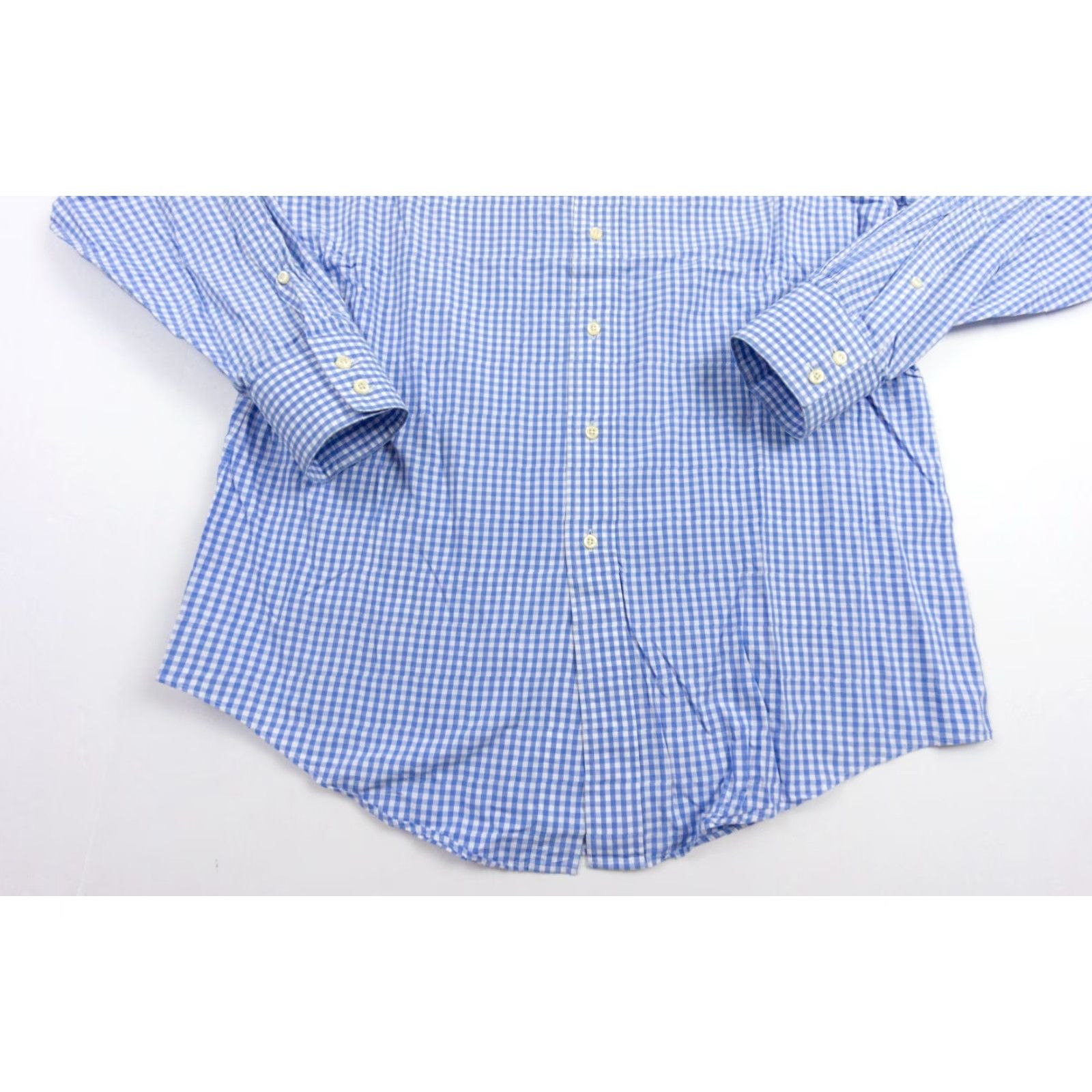 Brooks Brothers VINTAGE Brooks Brothers Men's Long Sleeve Button Up Shirt Casual Formal Workwear Plaid Blue L Size US L / EU 52-54 / 3 - 3 Thumbnail