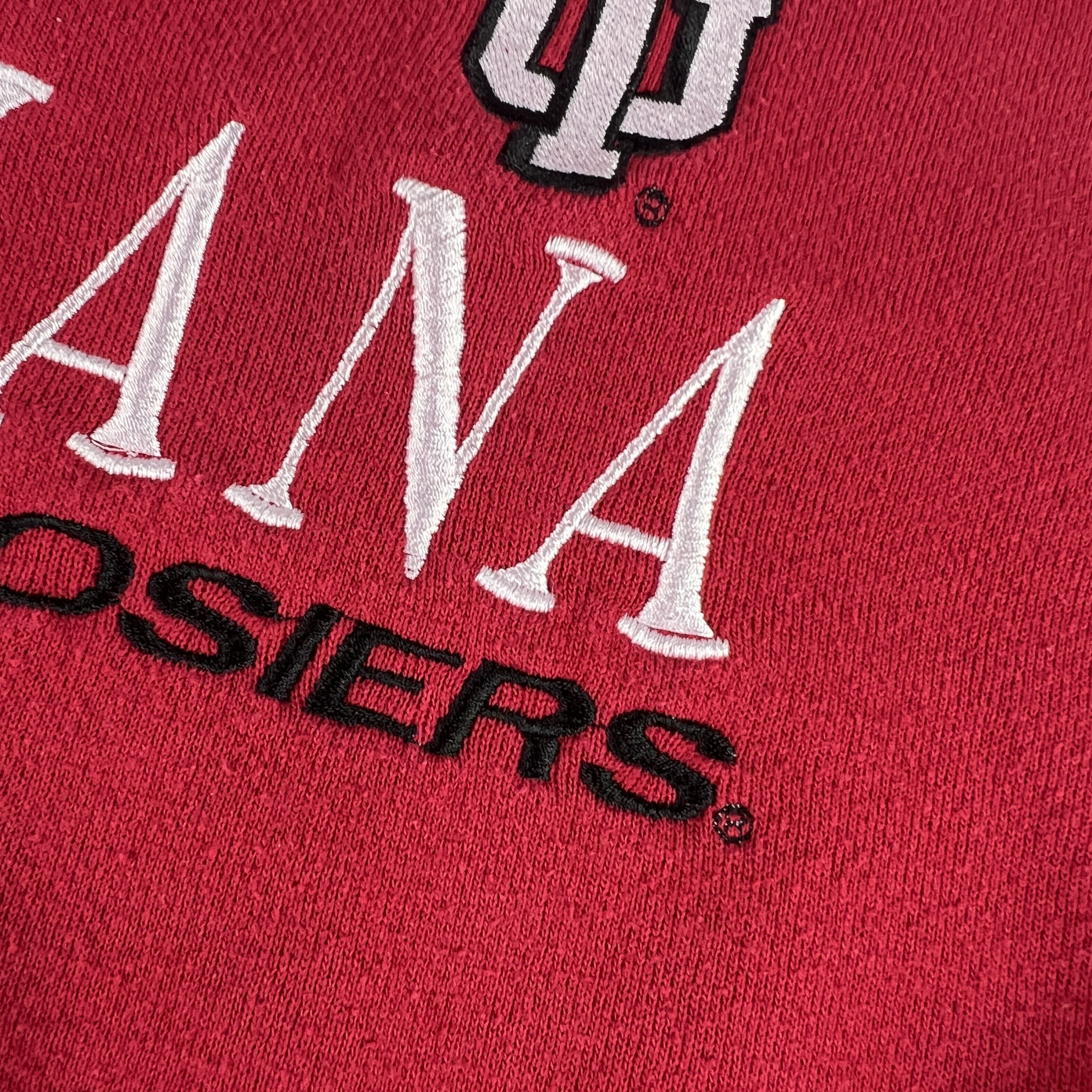 Logo Athletic × NCAA × Vintage VTG 90s Indiana Hoosiers Sweatshirt Red Faded Crewneck Size US XL / EU 56 / 4 - 3 Thumbnail