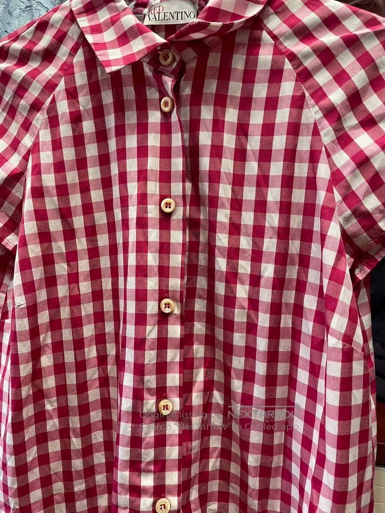 Valentino Valentino Red plaid short-sleeved dress Size M / US 6-8 / IT 42-44 - 3 Thumbnail