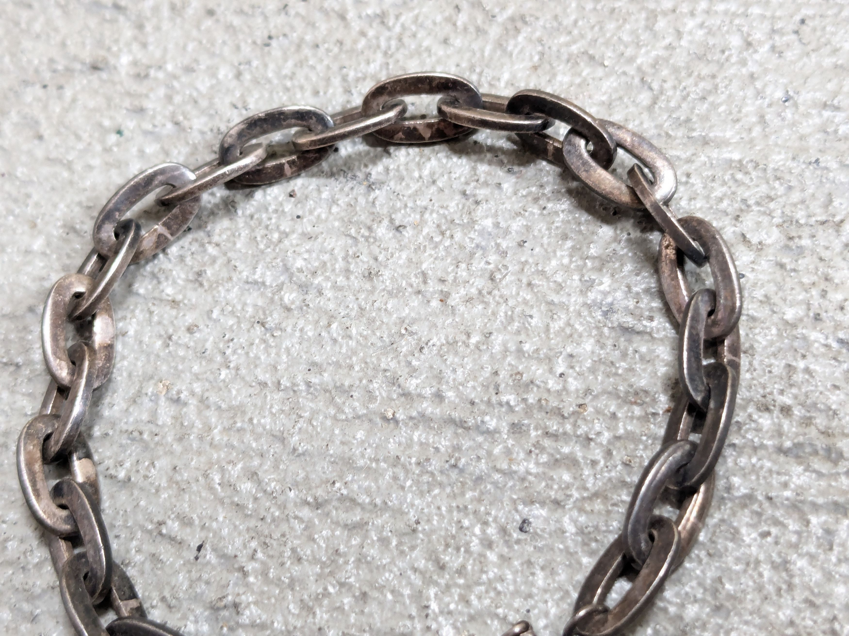 Jewelry Vintage Sterling Silver Bracelet Oval 7" Chain Link Size ONE SIZE - 3 Thumbnail