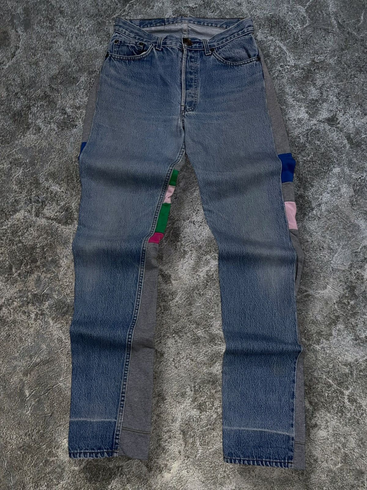 Japanese Brand Vintage Japan Designer 90’s H&+KB Denim Rebuild Sweatpant Size US 28 / EU 44 - 1 Thumbnail