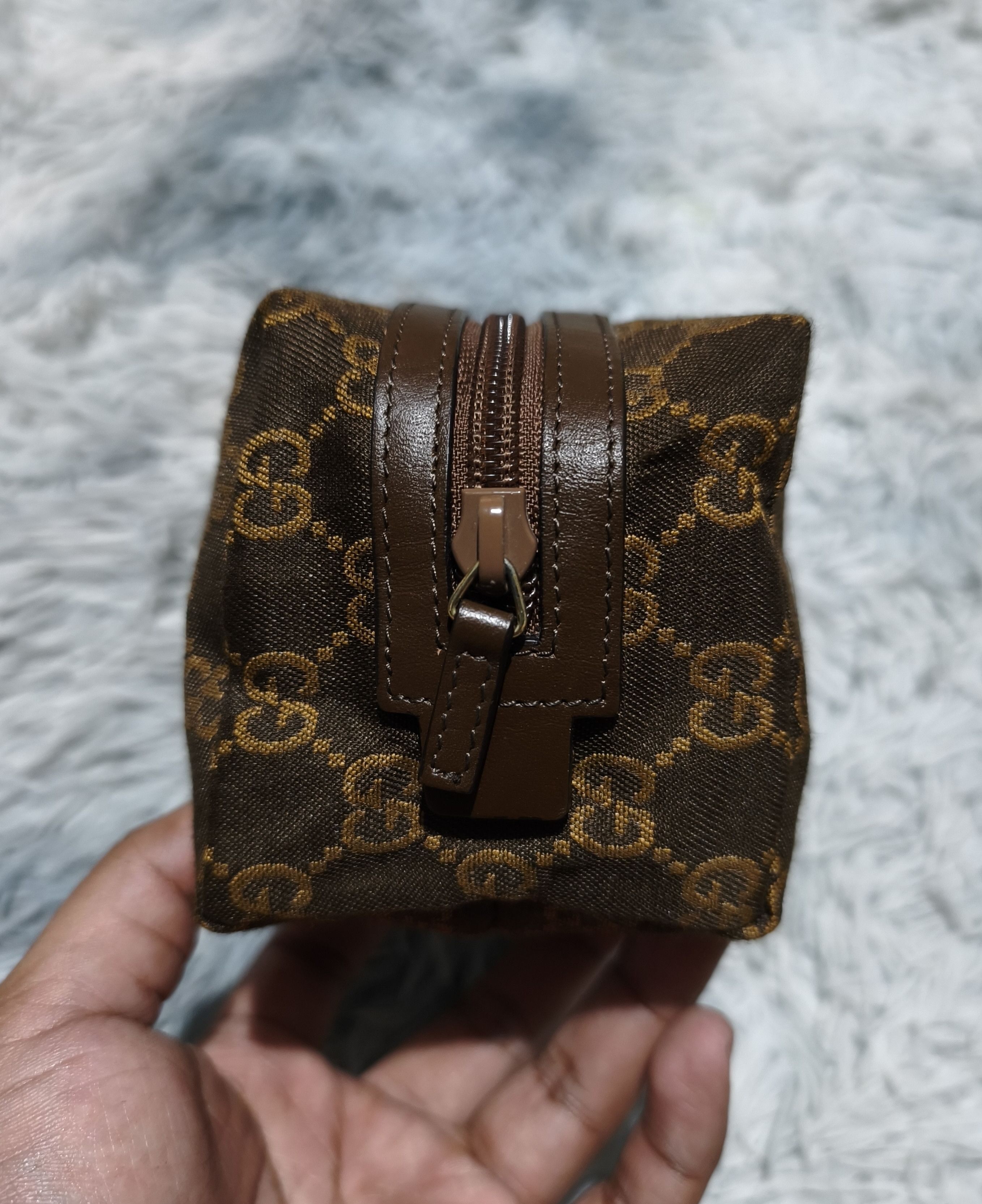 Gucci Vintage Gucci Brown GG Canvas Cosmetic Pouch Size ONE SIZE - 4 Thumbnail