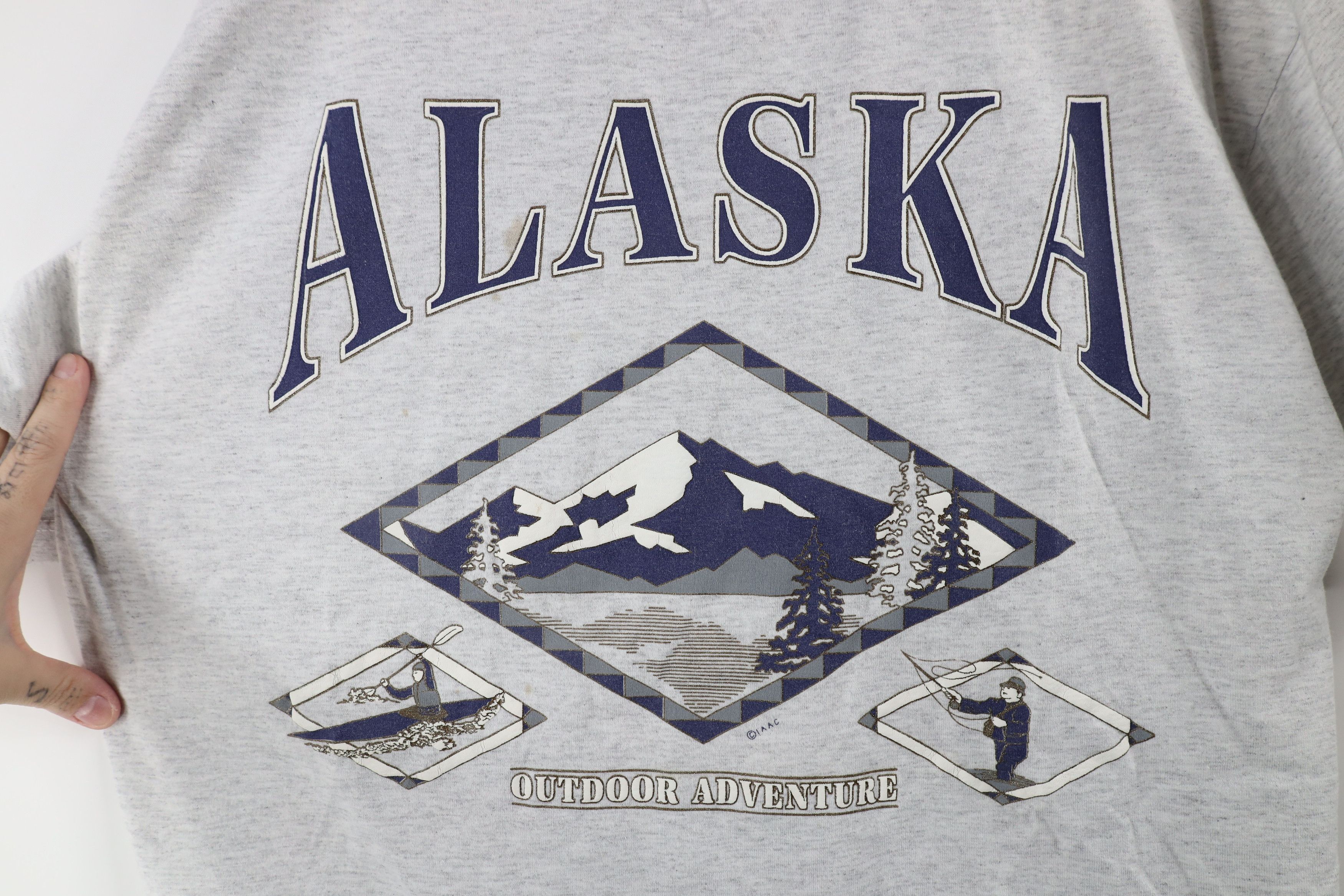 Vintage Vintage 90s Streetwear Spell Out Alaska T-Shirt Gray USA Size US L / EU 52-54 / 3 - 4 Thumbnail