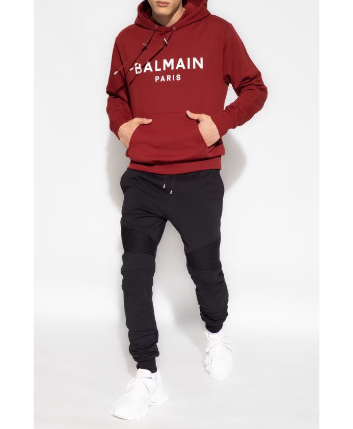Balmain o1w1db10624 Hoodie in Red Size US M / EU 48-50 / 2 - 1 Thumbnail