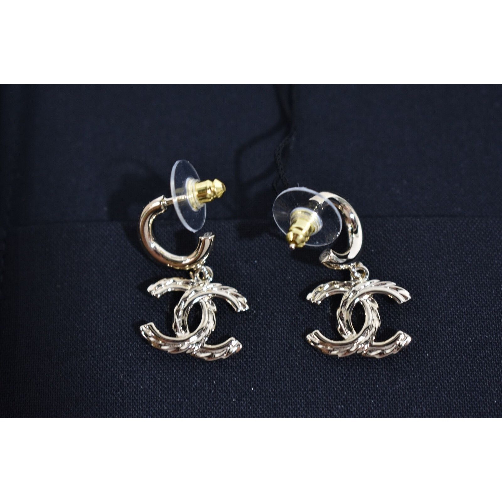 Chanel Chanel Gold Crystal Interlocking Statement Stud Earrings Size ONE SIZE - 9 Thumbnail