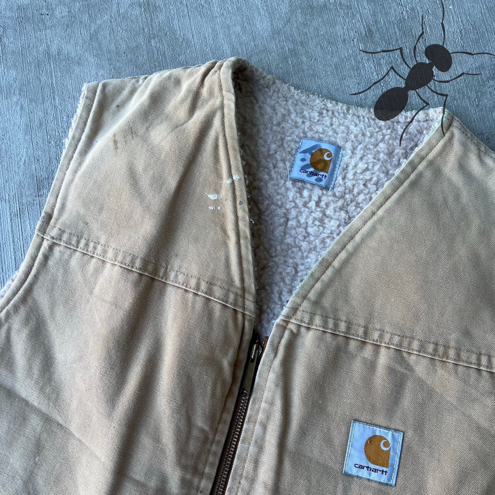 Carhartt × Vintage Carhartt faded brown sherpa lined work wear vest Size US L / EU 52-54 / 3 - 2 Thumbnail