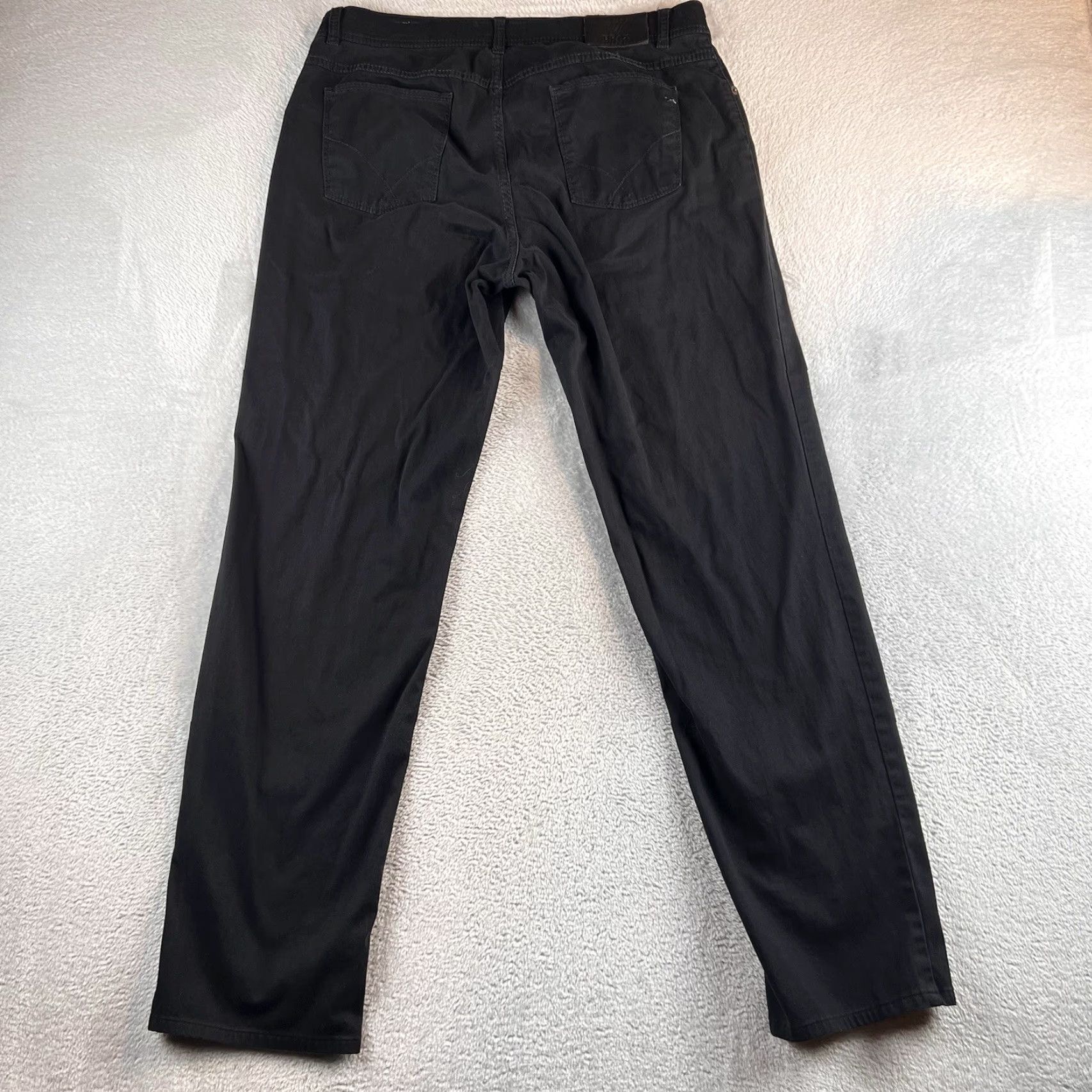 BRAX Brax Pants Mens 36x34 Black Cotton Elastane Chino Straight Fall Summer Preppy 5-Pocket Comfort Stretch Regular Size US 36 / EU 52 - 2 Thumbnail