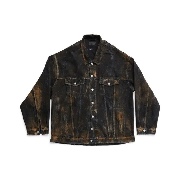 Balenciaga Tie-Dye Long Sleeve Denim Jacket 0079