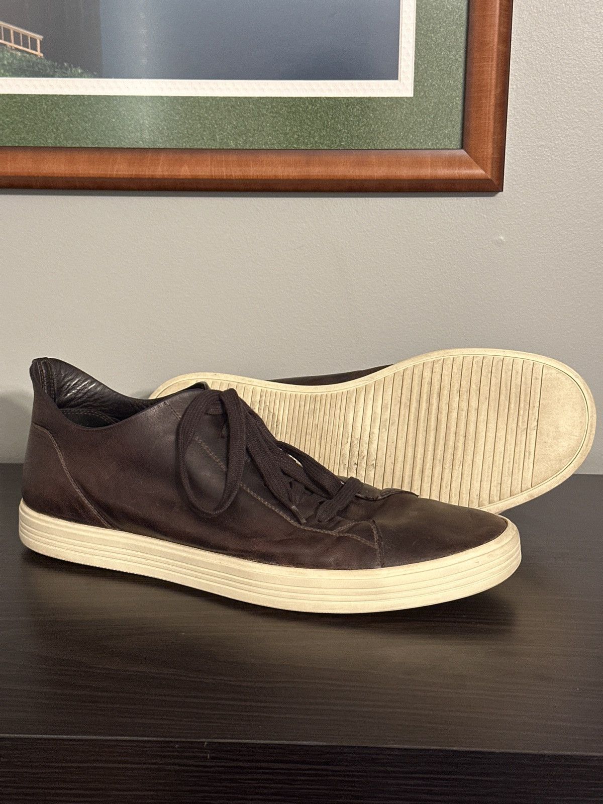 Rick Owens Rick Owens Mastodon Low Cut Sneakers - Brown Size 44 / 11 US Size US 11 / EU 44 - 1 Thumbnail