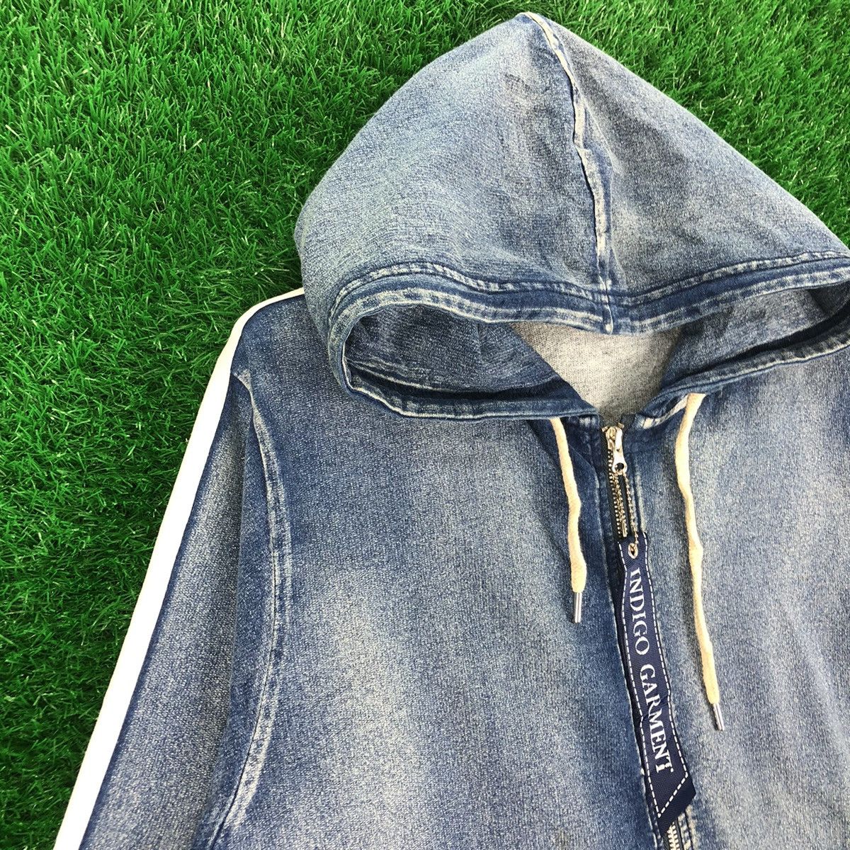 Japanese Brand Vintage Indigo Blue Dyed Zipper Sweater Hoodie by Baycrest Size US M / EU 48-50 / 2 - 2 Thumbnail