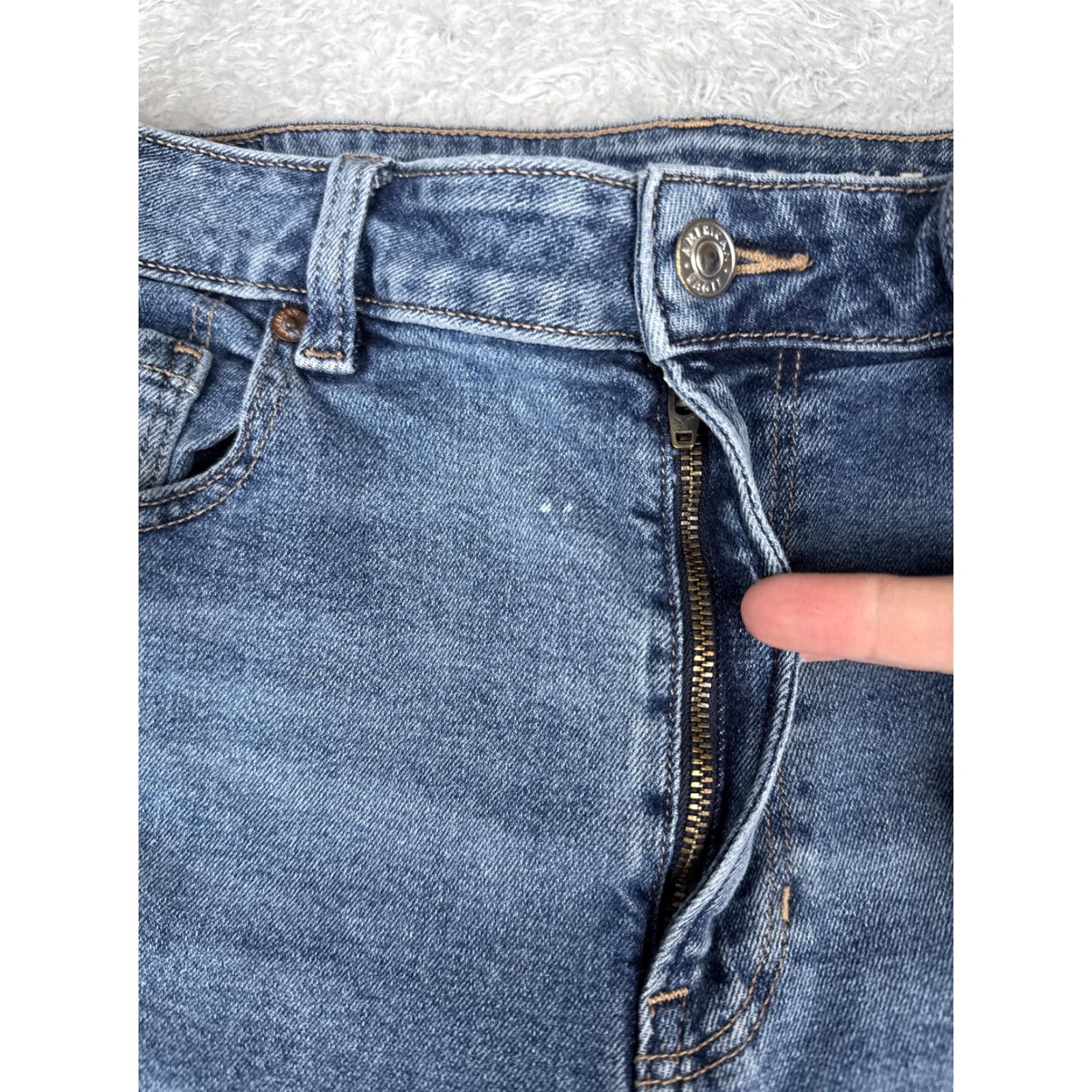 American Eagle Outfitters American Eagle Jeans Womens 12 Tall Blue High Rise Straight Stretch Denim 30x29 Size 34" / US 12 / IT 48 - 5 Thumbnail