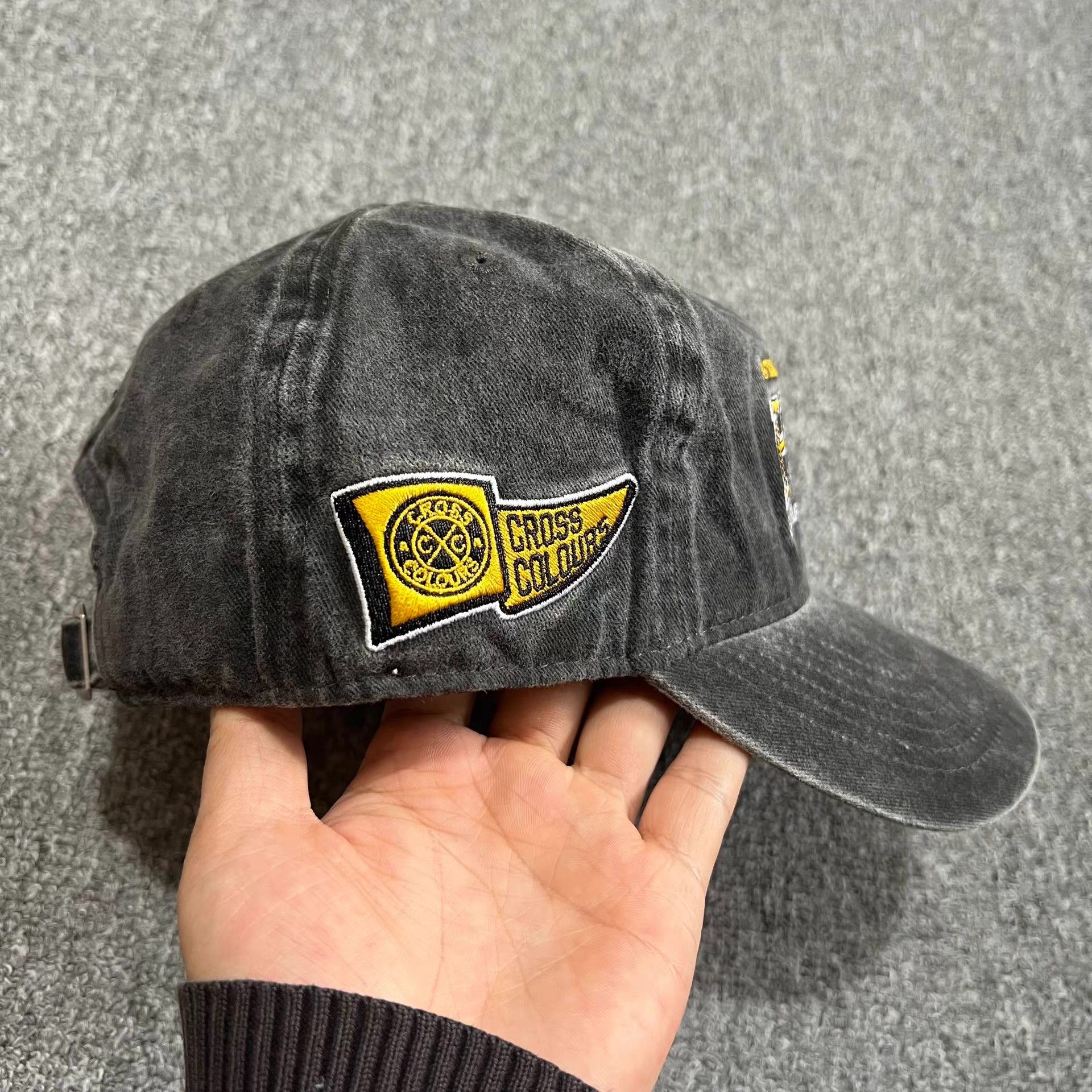 Cross Colours CrossColoursWashedVintageCurved Brim Baseball Cap Visor Q7 Size ONE SIZE - 4 Thumbnail