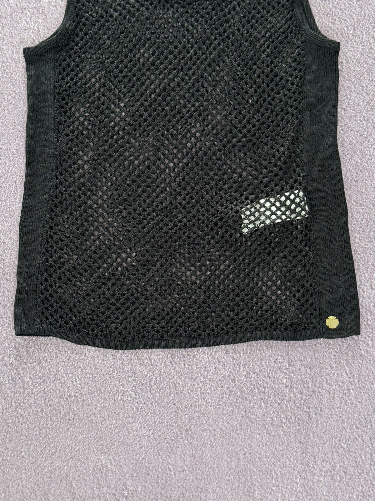 Versace Gianni Versace 00s JPG Vibe Glamour Y2K Mesh Up Tank Top Size M / US 6-8 / IT 42-44 - 3 Thumbnail