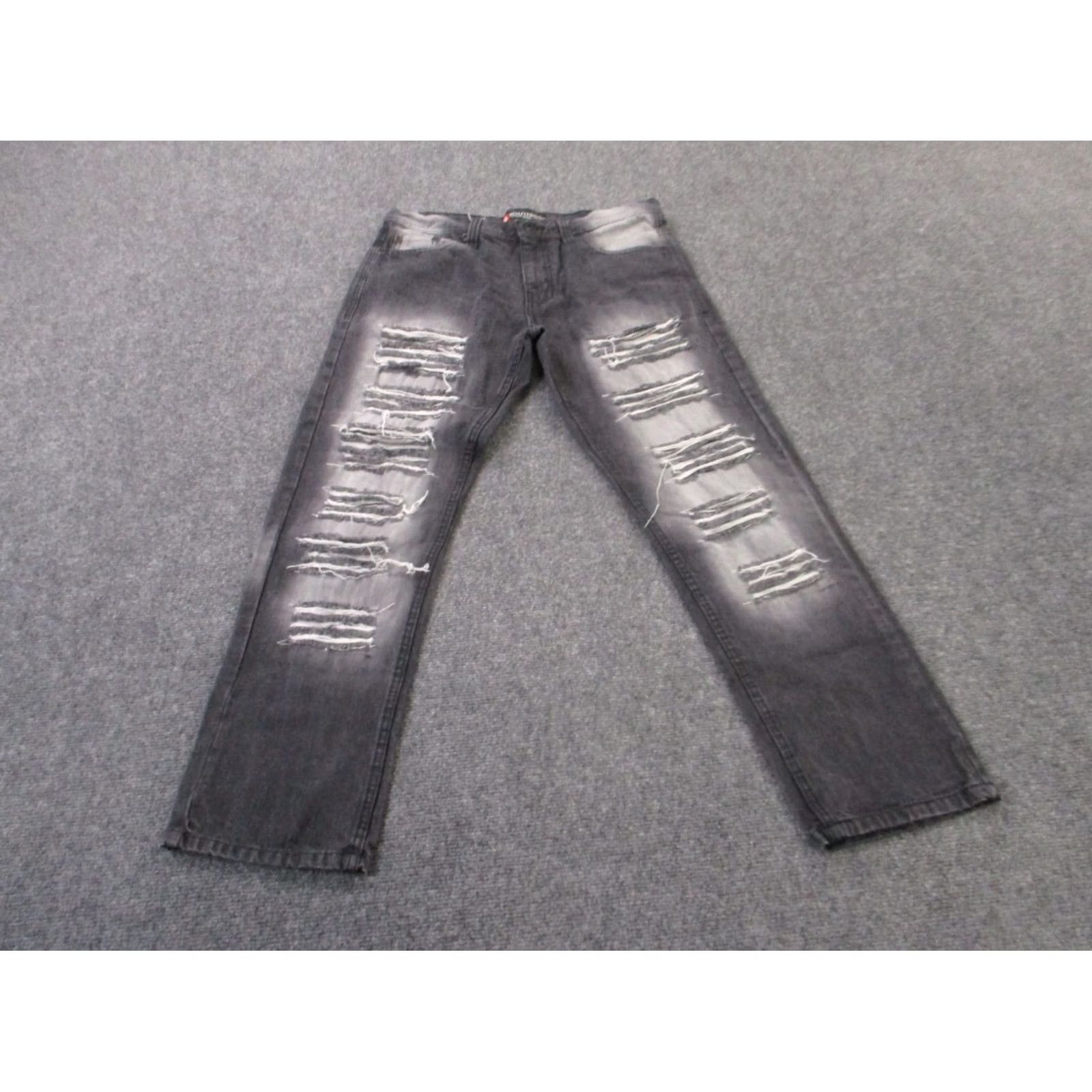 Southpole Southpole Jeans Mens 32 X 30 Gray Denim Distressed Grunge Straight Cargo Regular Logo Y2K Vintage No Size US 34 / EU 50 - 2 Thumbnail