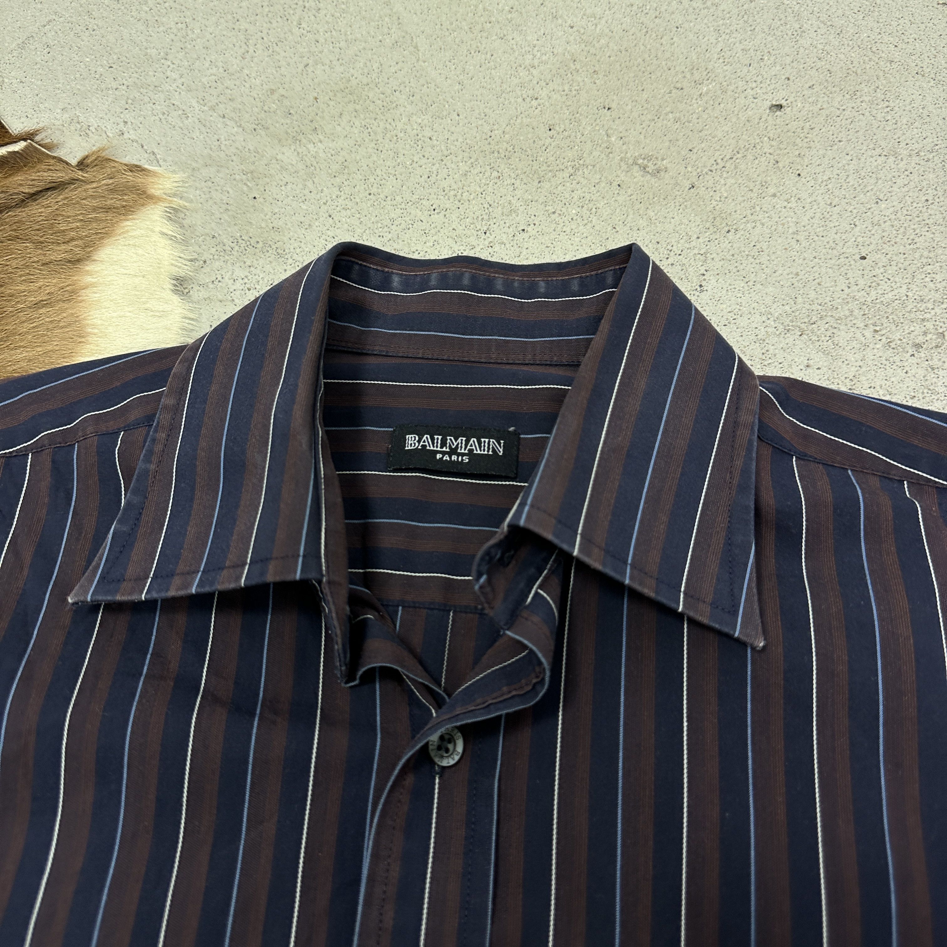 Balmain Vintage Striped Casual Elegant Formal Balmain Shirt 00s Size US M / EU 48-50 / 2 - 5 Thumbnail