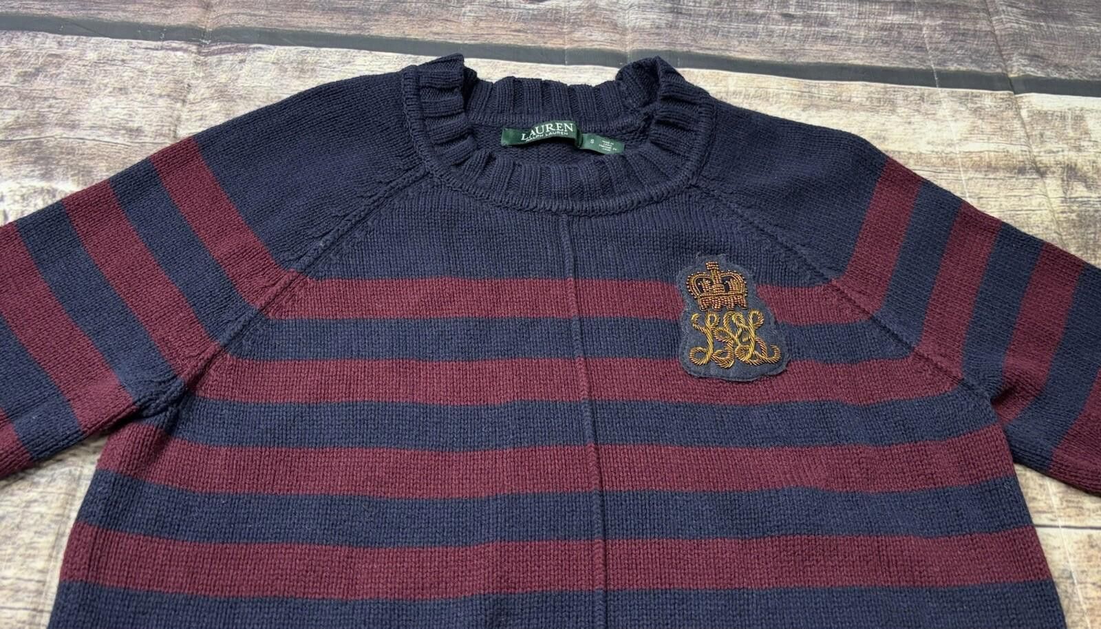 Lauren Ralph Lauren Lauren Ralph Lauren Sweater Women's Small Crest Logo Striped Size S / US 4 / IT 40 - 3 Thumbnail