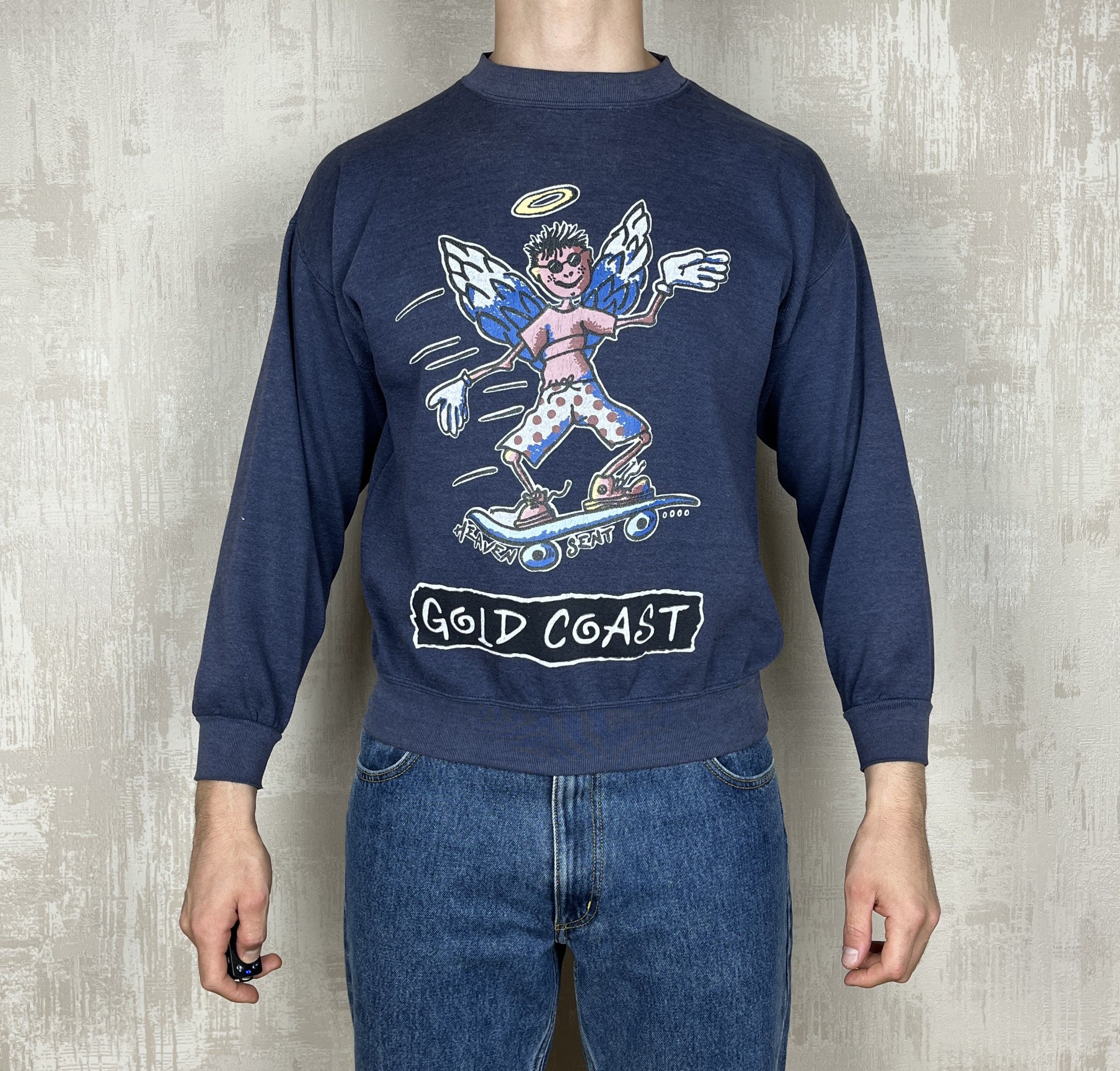 Hook-Ups Vintage Gold Coast Heaven Sent Skate Sweatshirt Size US S / EU 44-46 / 1 - 3 Thumbnail