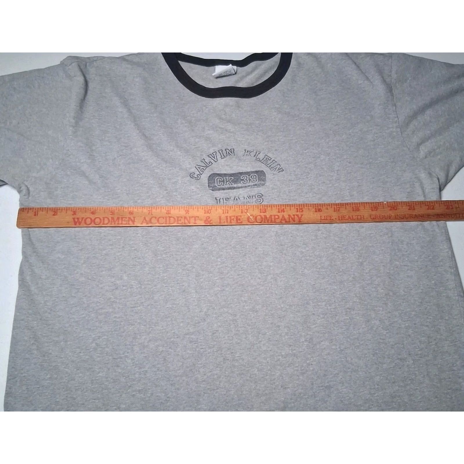 Calvin Klein VINTAGE Calvin Klein Jeans Shirt Men XL Gray Ringer T Graphic CK39 T-Shirt 90s CK Jeans Mens Size US XL / EU 56 / 4 - 3 Thumbnail