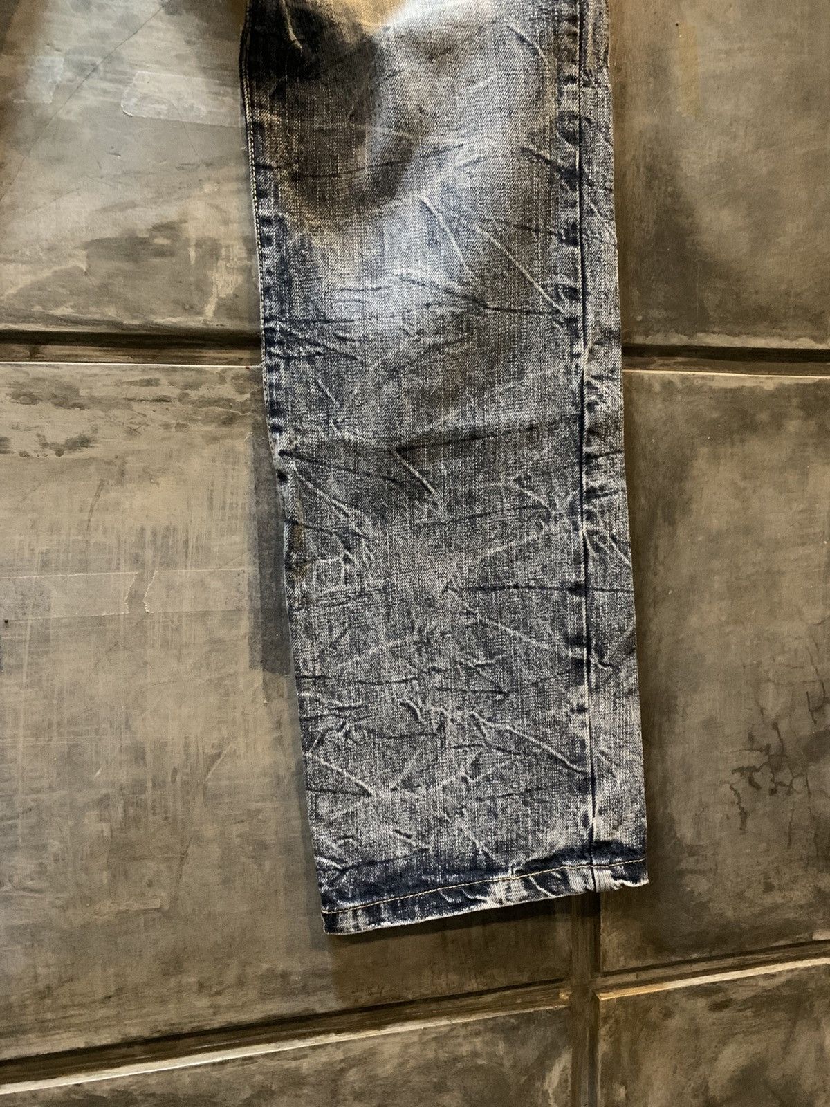 If Six Was Nine Unknown Y2K Claw Mark Faded Denim Pants Size US 33 - 4 Thumbnail
