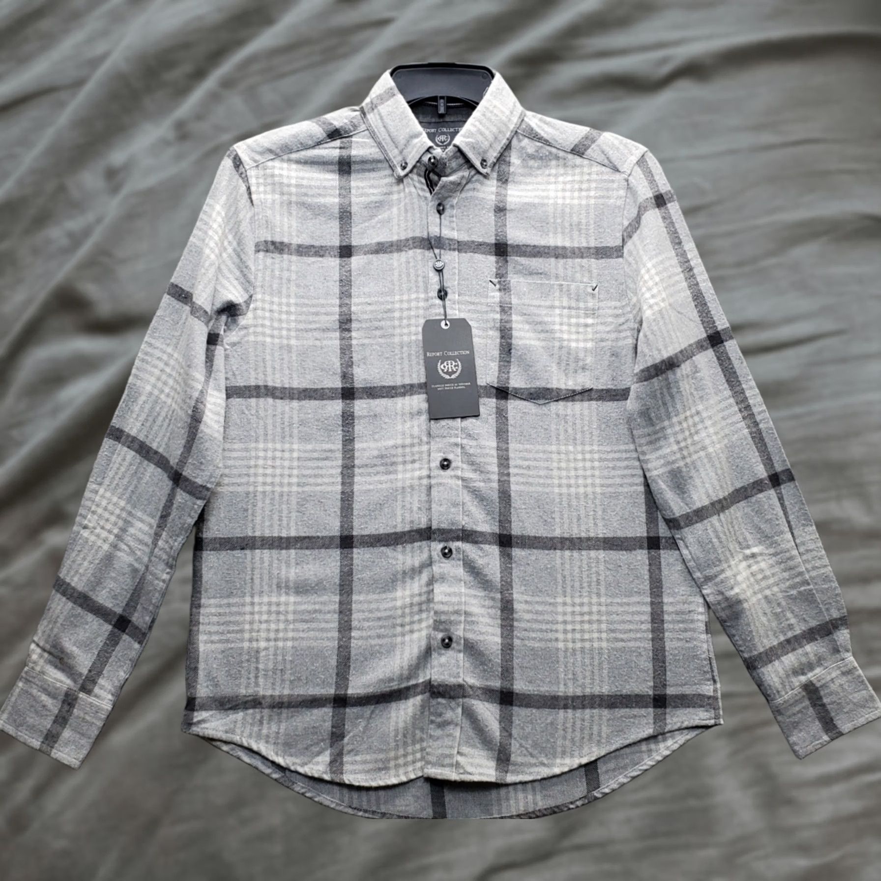 Vintage Report Collection Shirt Men Small Multi Plaid Thick Flannel Collared Button-Down - Quick Shipping & Handmade - Quality Size US S / EU 44-46 / 1 - 1 Thumbnail