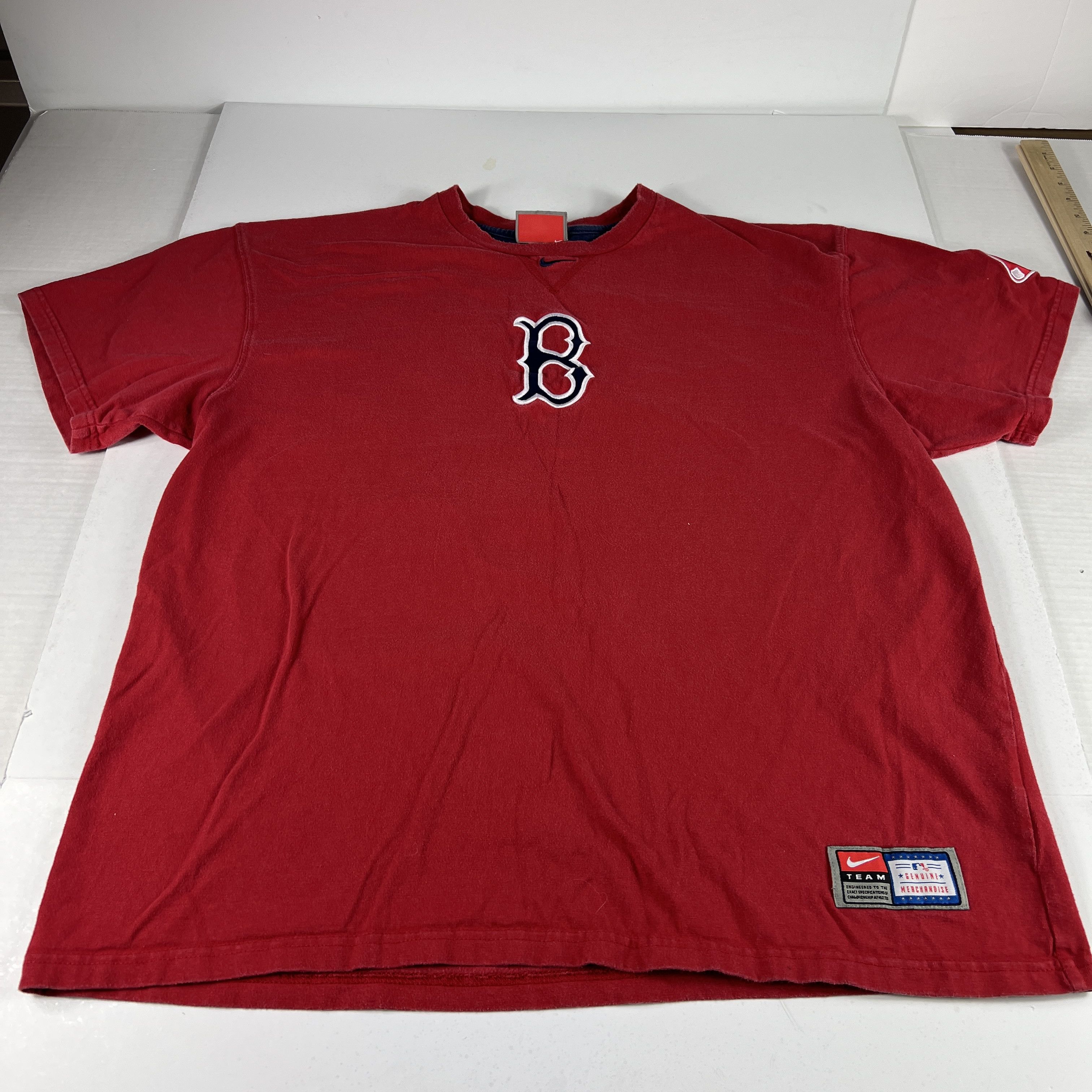 MLB × Nike Y2K Nike MLB Boston Red Sox Center Check Shirt Red Faded Tee Size US XL / EU 56 / 4 - 1 Thumbnail