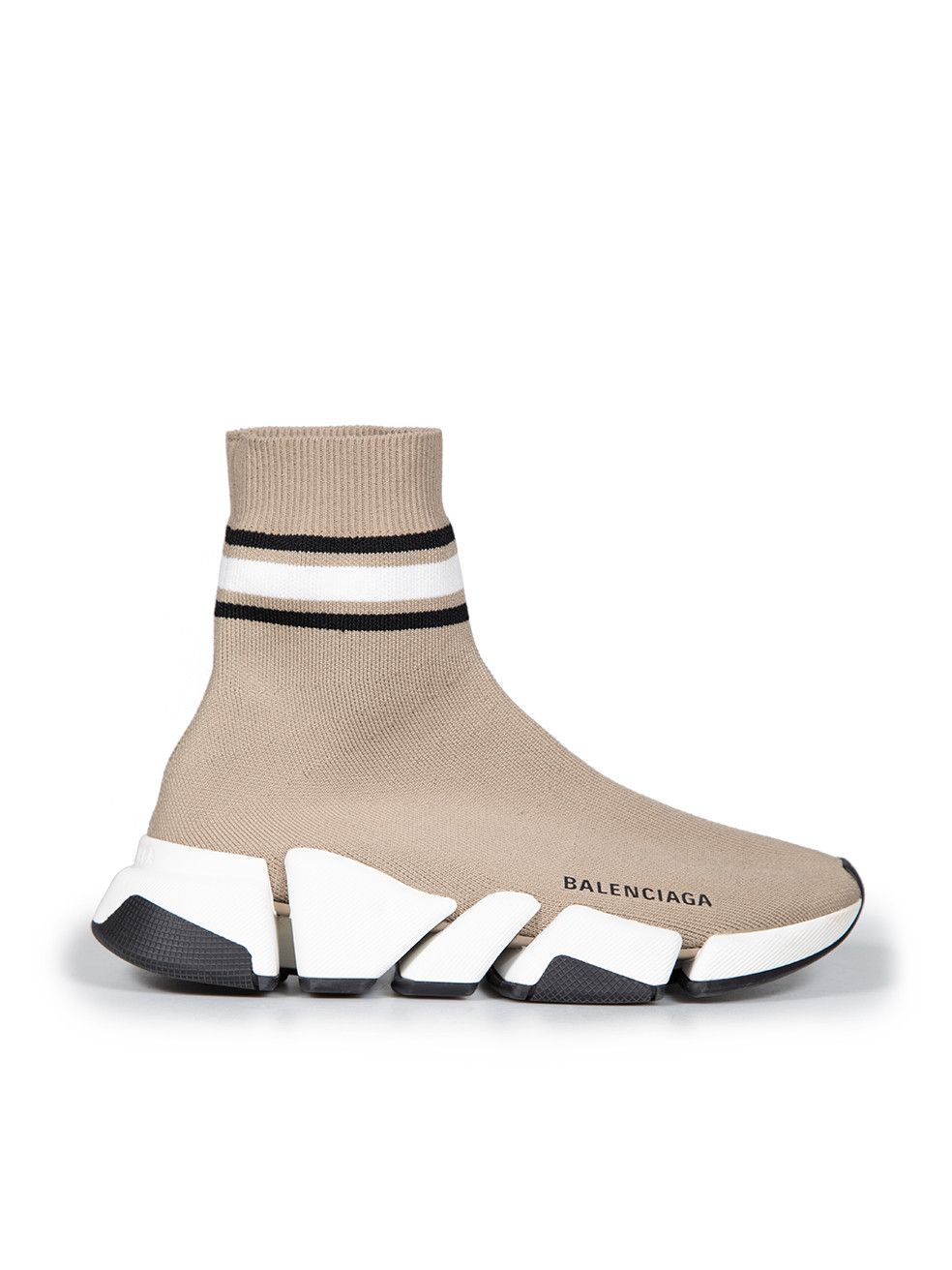 Balenciaga Beige Speed 2.0 Sock Trainers Size US 6 / IT 36 - 1 Thumbnail