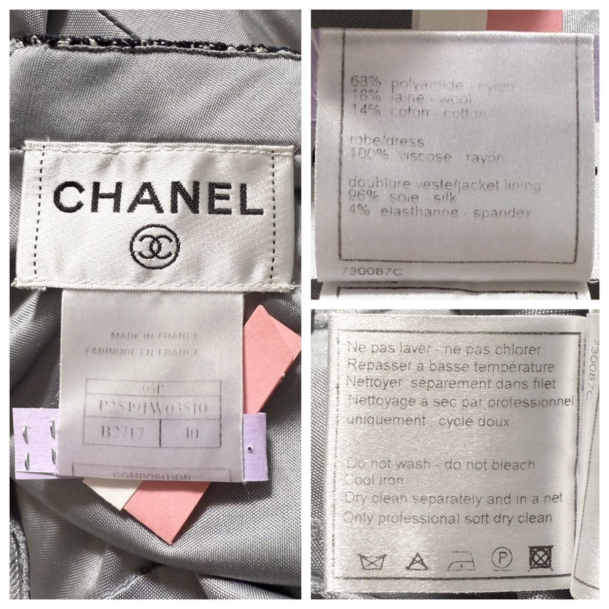 Chanel Genuine Chanel Trimmed Sleeveless Dress 40 Shiny Silver Gray Size M / US 6-8 / IT 42-44 - 2 Thumbnail