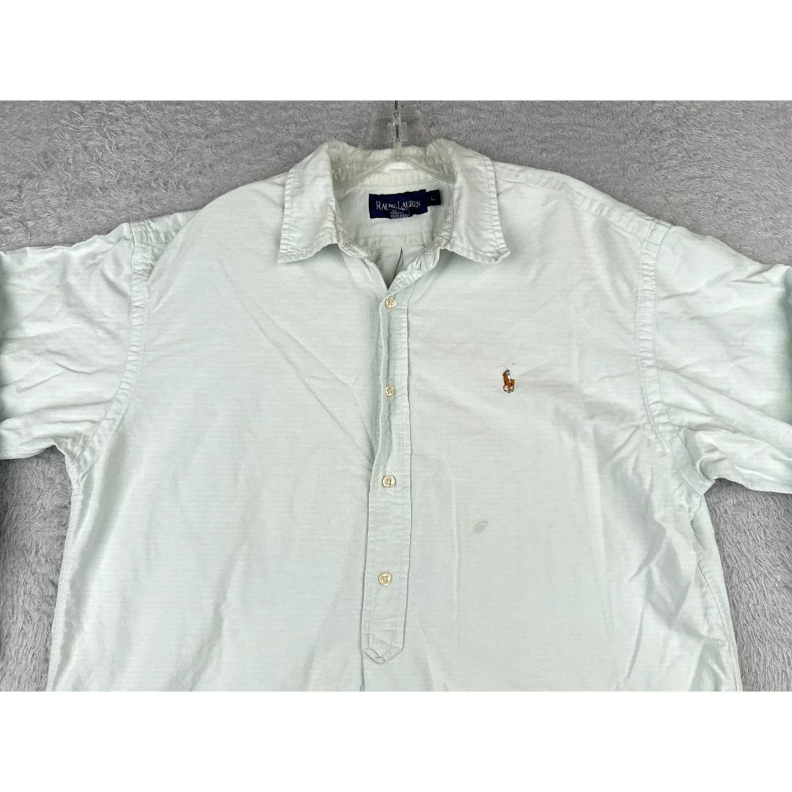 Polo Ralph Lauren VINTAGE Polo Ralph Lauren Shirt Men L Blue Button-Up 100% Cotton Regular Fit Adult Large Blue 1990s Camping Outdoor Mens Size US L / EU 52-54 / 3 - 4 Thumbnail