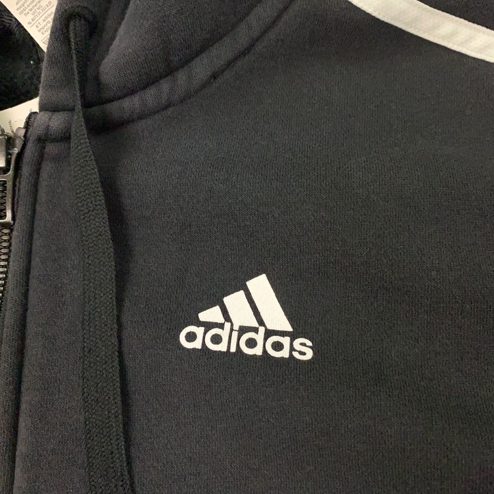 Adidas Adidas Hoodie Mens Small Black Fleece Essential Sweatshirt Hooded Pockets Full Zip Size US S / EU 44-46 / 1 - 2 Thumbnail