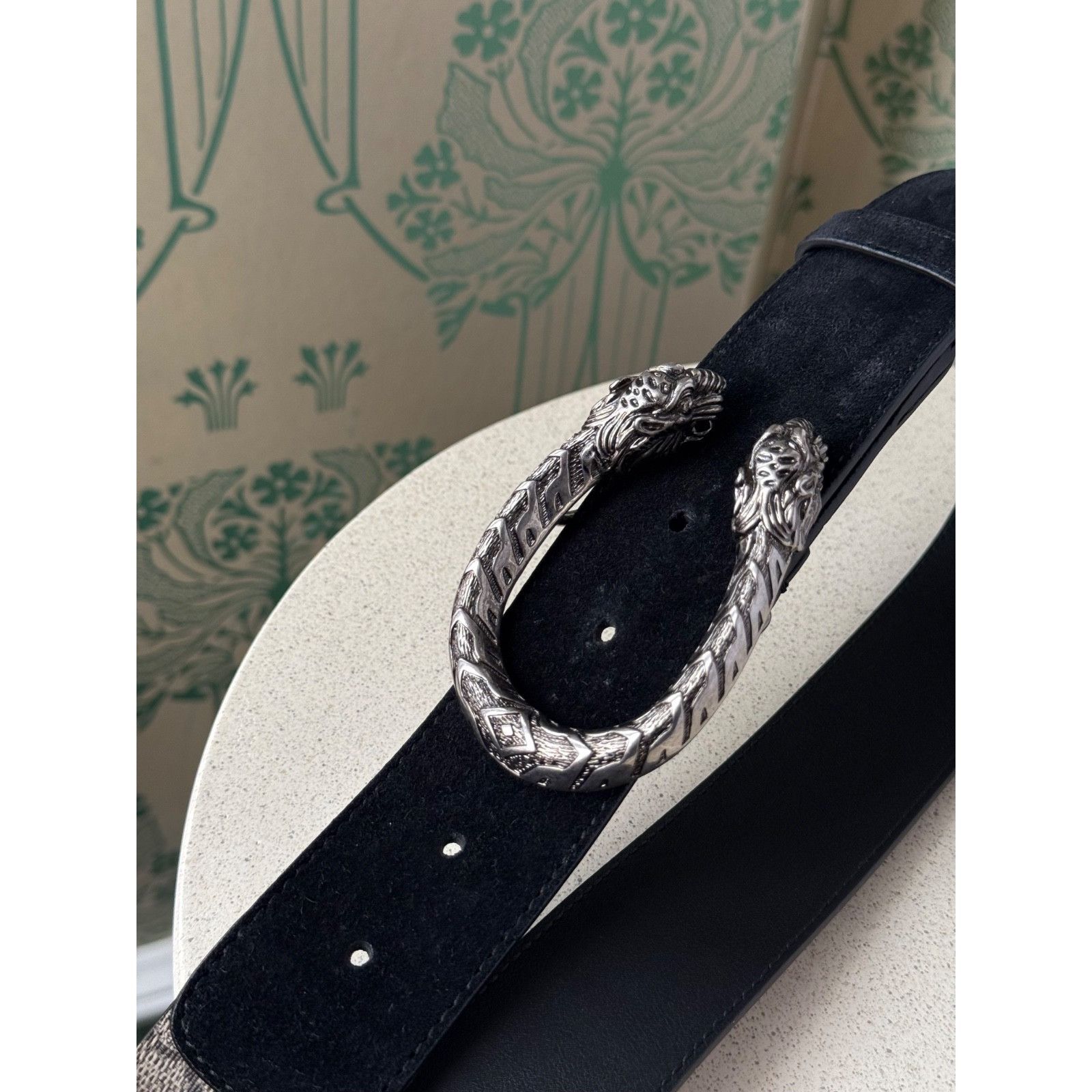 Gucci Gucci Dionysus Printed Monogram Canvas and Suede Belt 90/36 Size 36 - 9 Thumbnail
