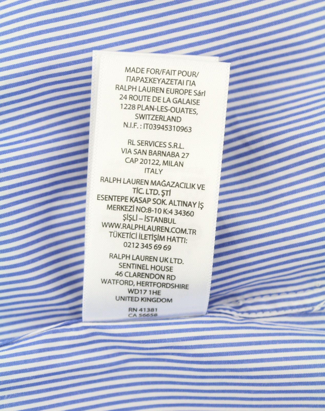 Ralph Lauren M Blue Striped Custom Fit Cutaway Logo Shirt 87013 Size US M / EU 48-50 / 2 - 12 Thumbnail